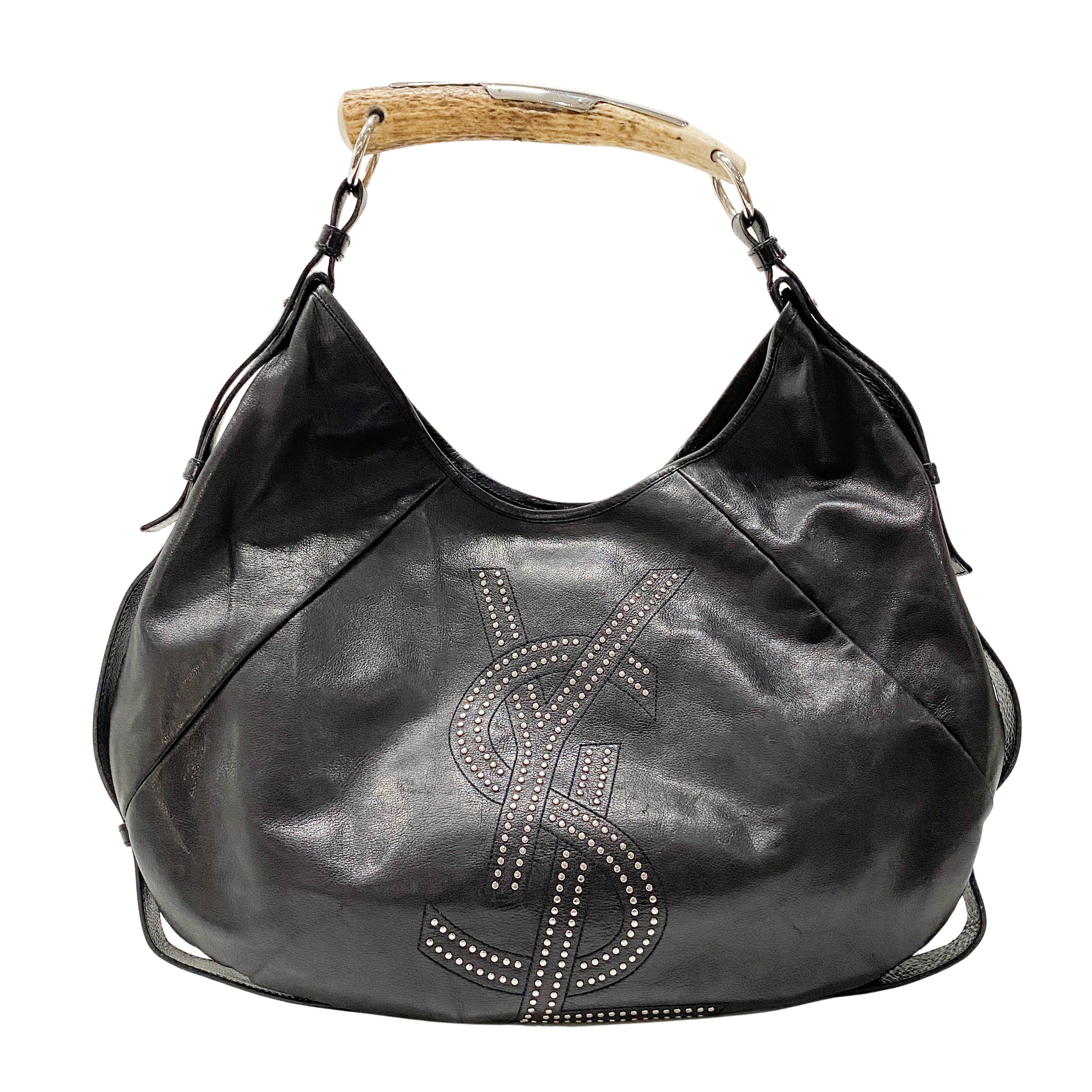 Mombasa Black Leather with YSL Studs Detail