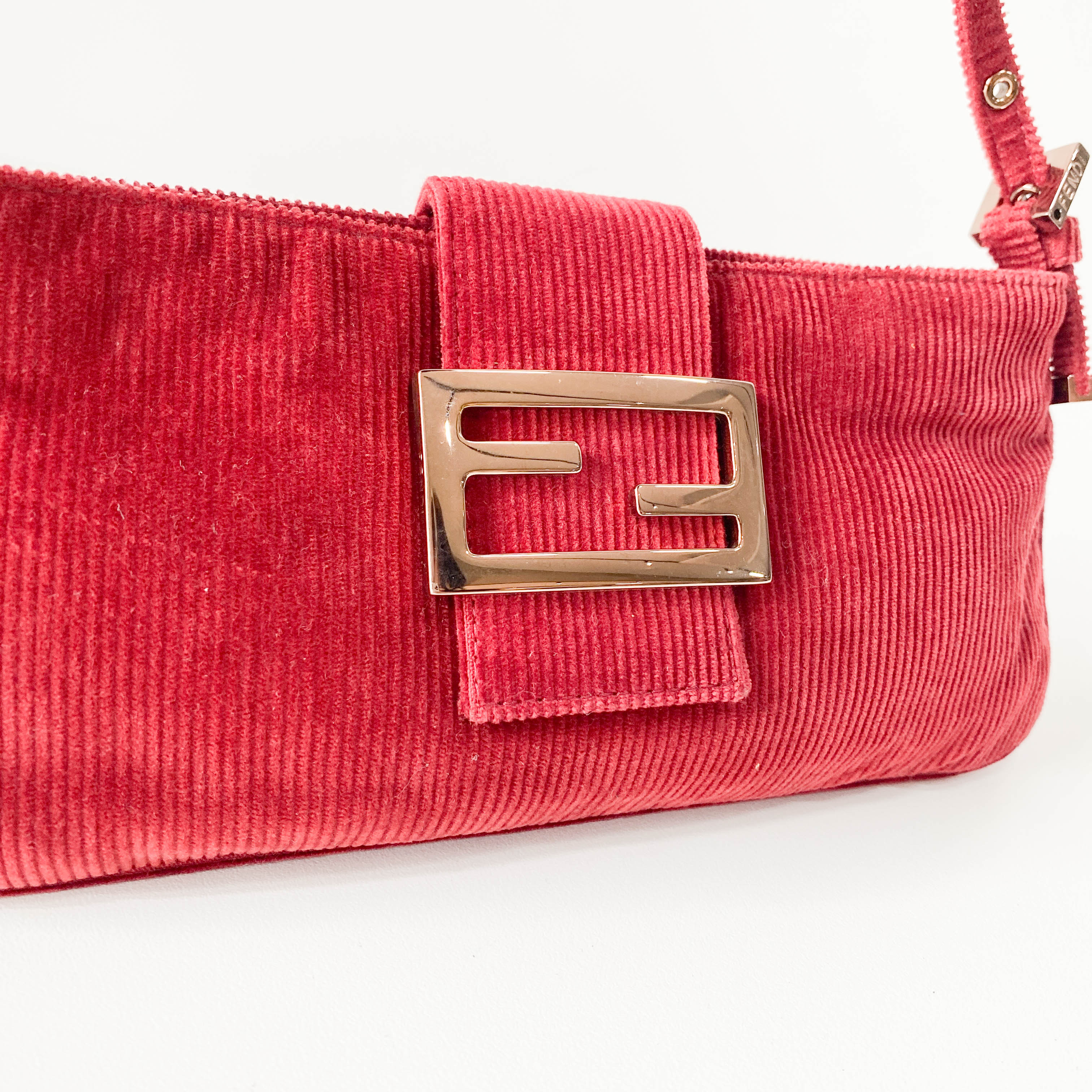 Small Burgundy Corduroy Shoulder Bag