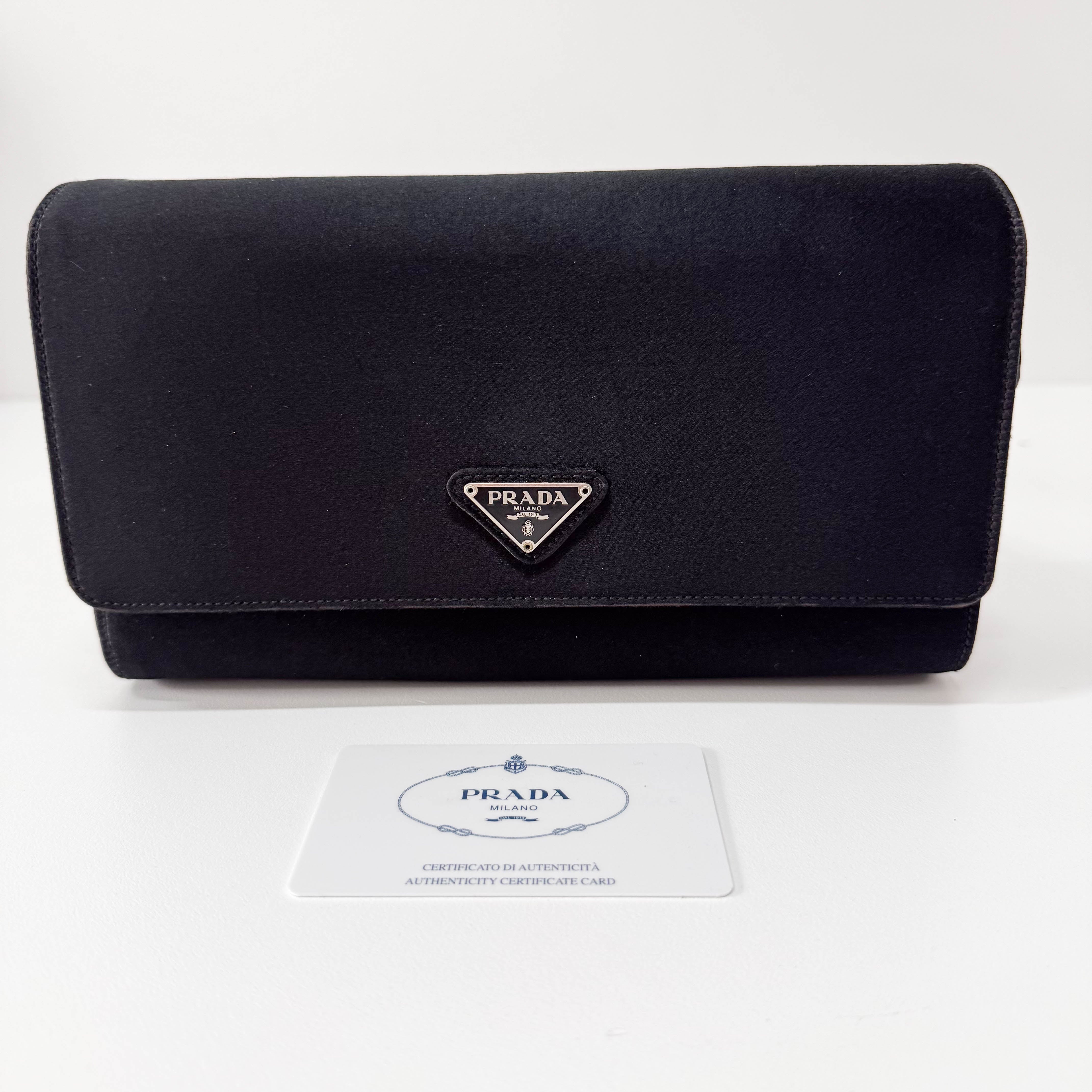 Black Satin Shoulder Bag