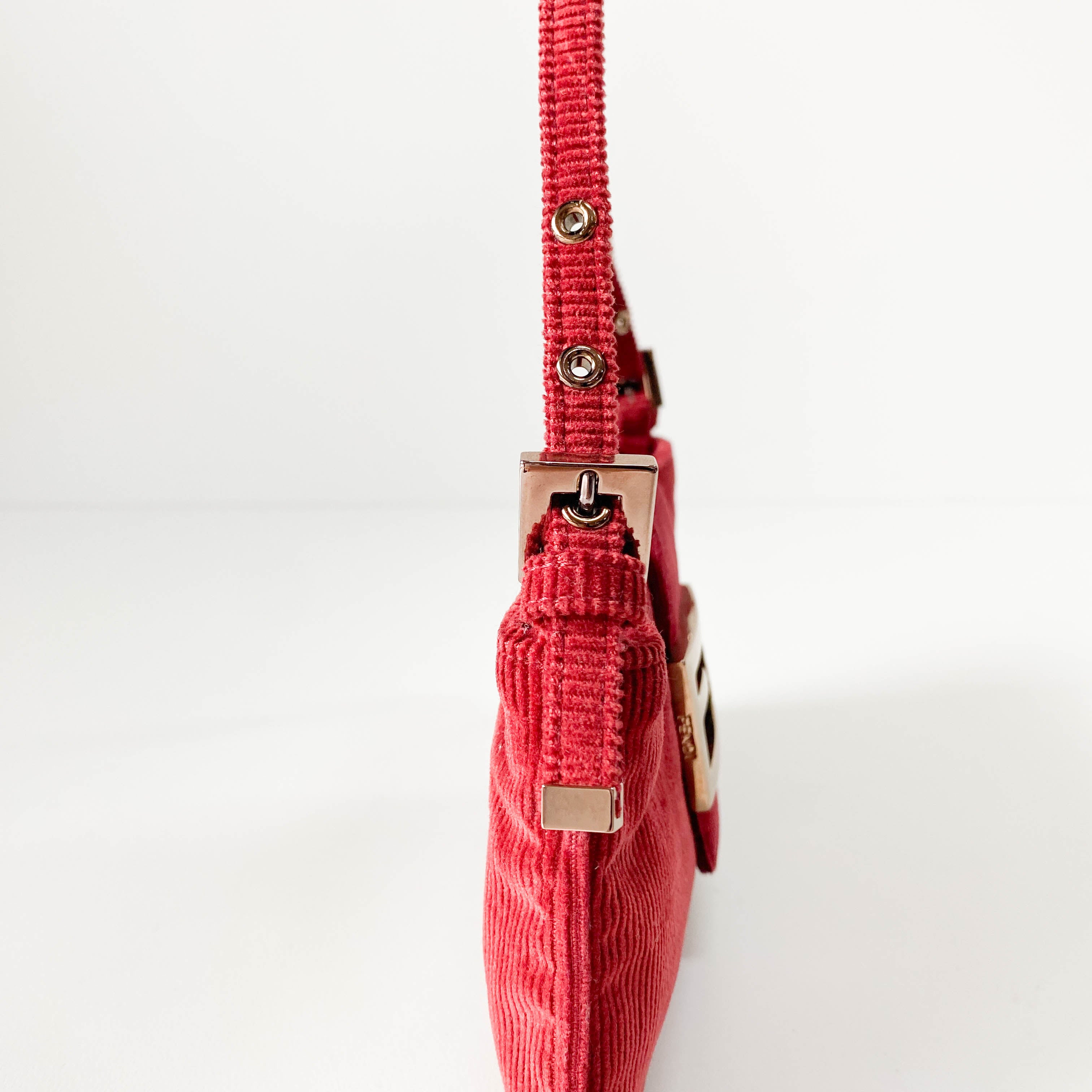 Small Burgundy Corduroy Shoulder Bag