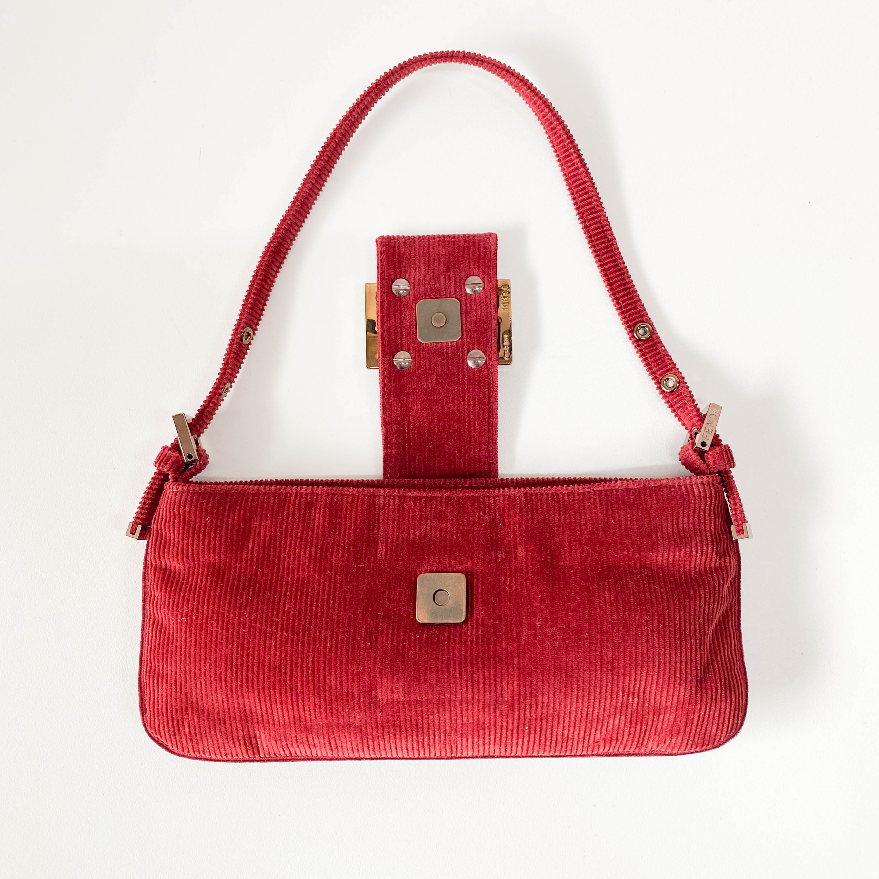 Small Burgundy Corduroy Shoulder Bag