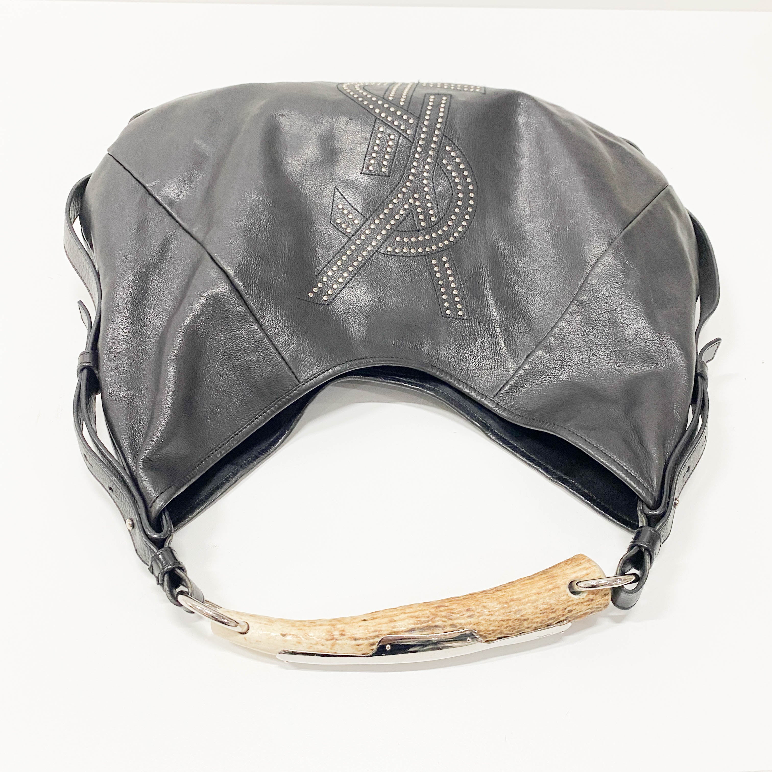 Mombasa Black Leather with YSL Studs Detail