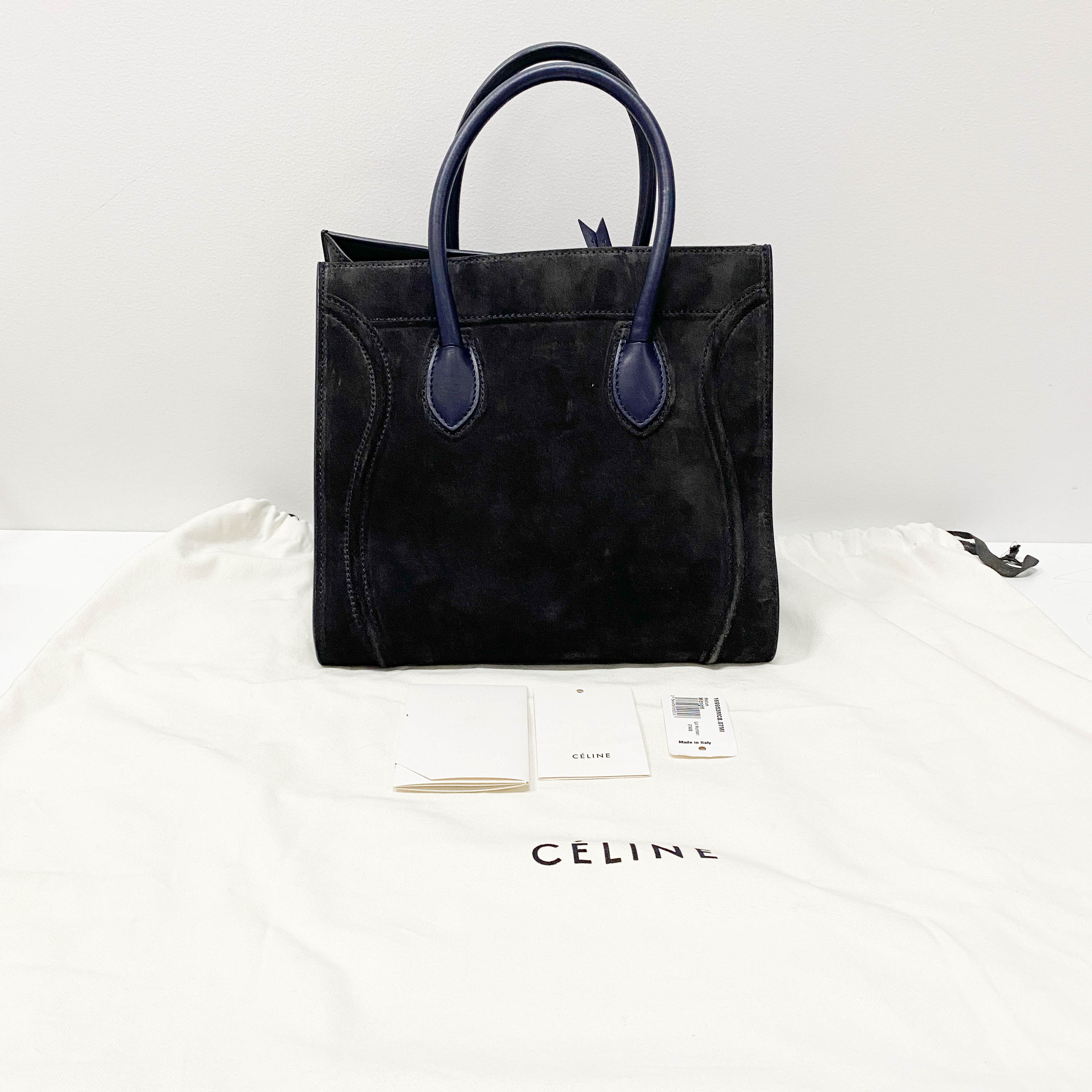 Phantom Black Suede Tote Bag