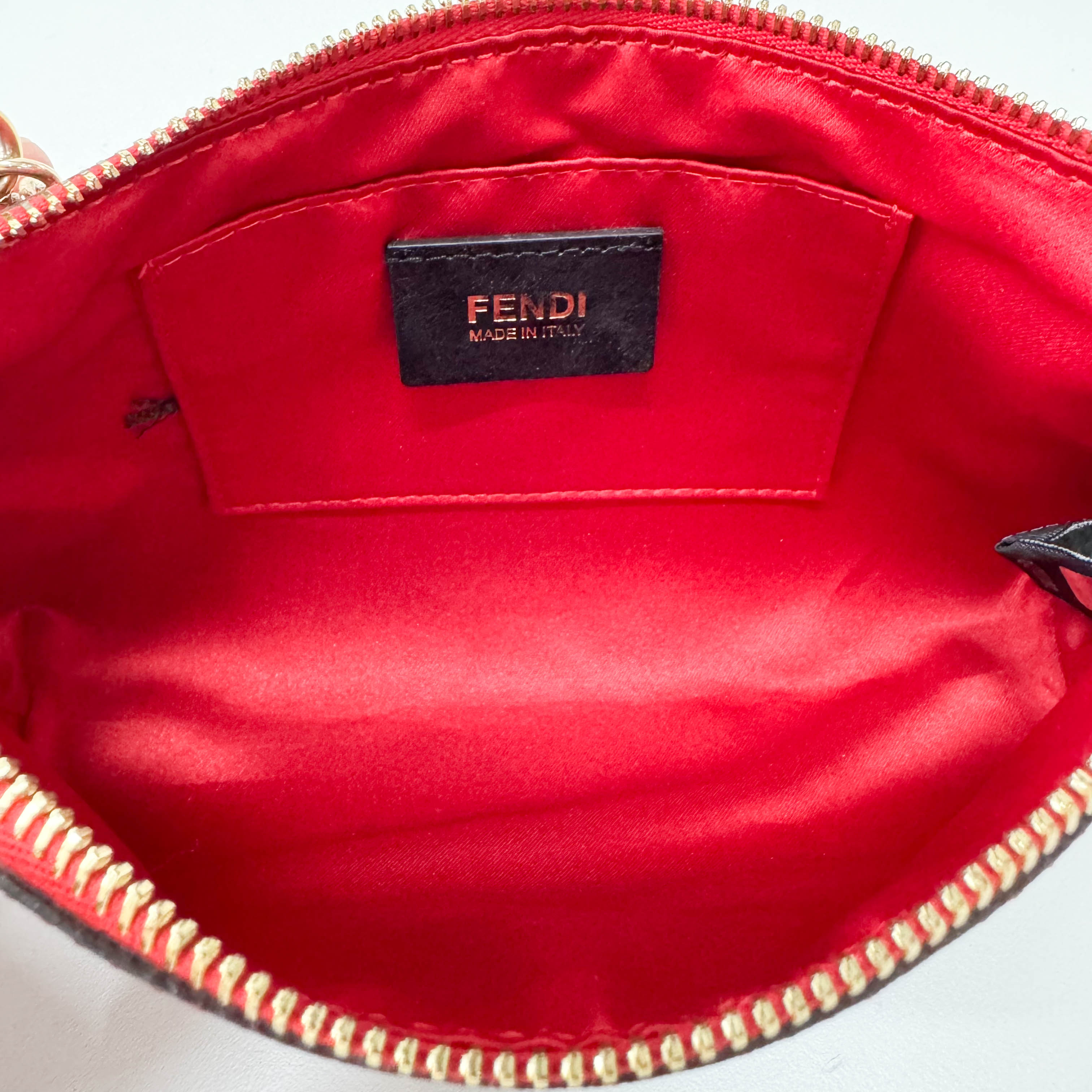 Zucca Brown Coated Canvas Hearts Chain Bag