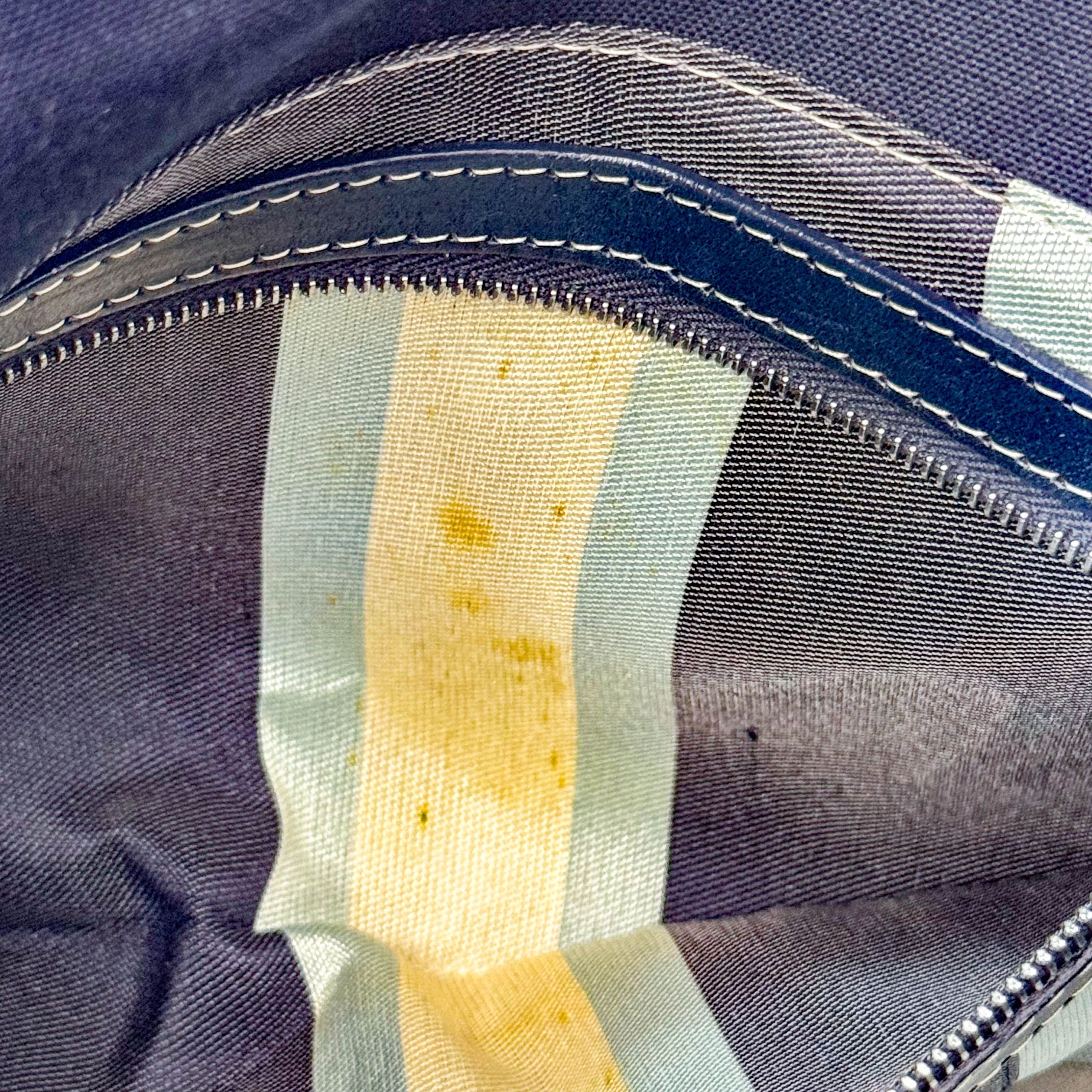 Baguette Cotton Navy Shoulder Bag