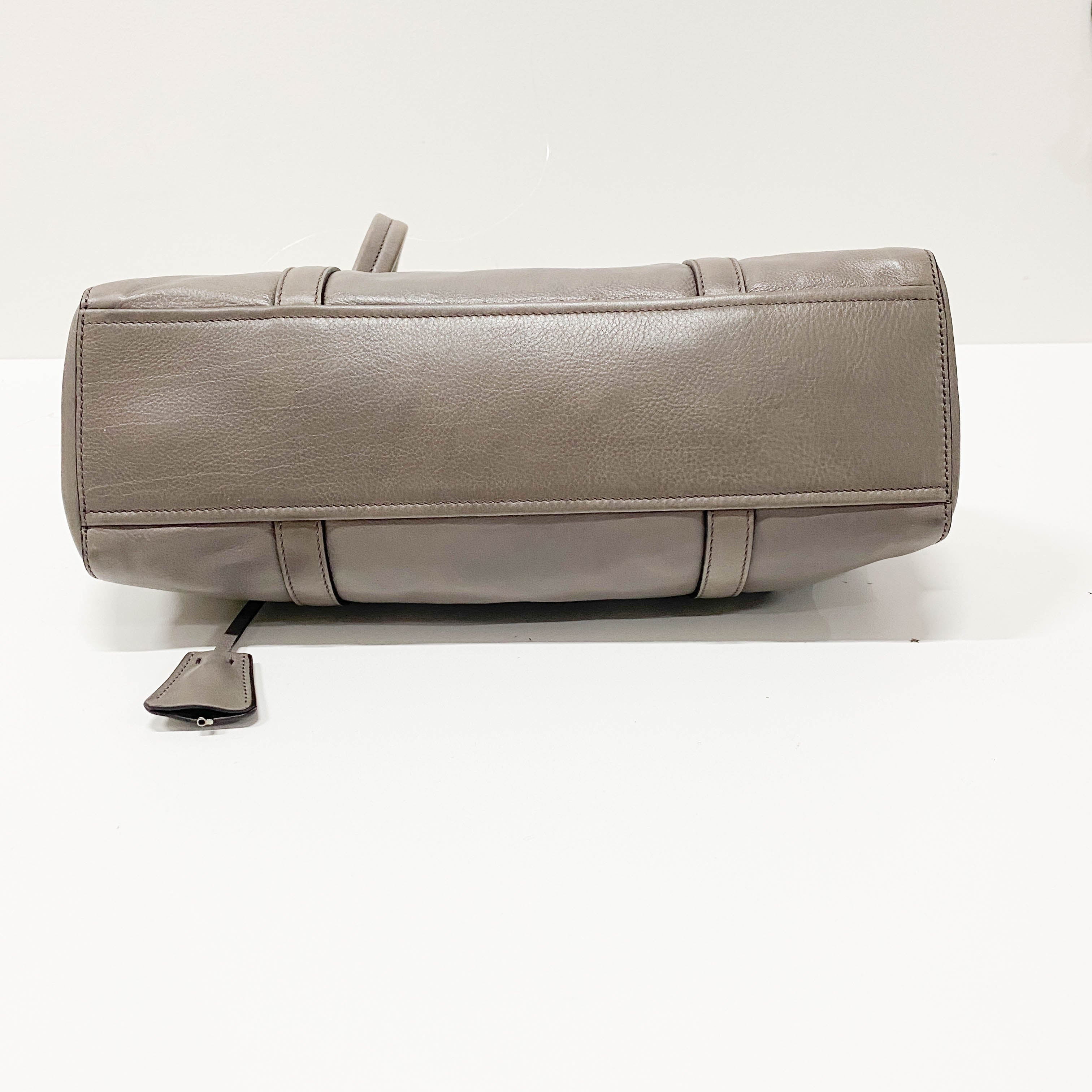 Grey Royal Calfskin Leather Shoulder Bag