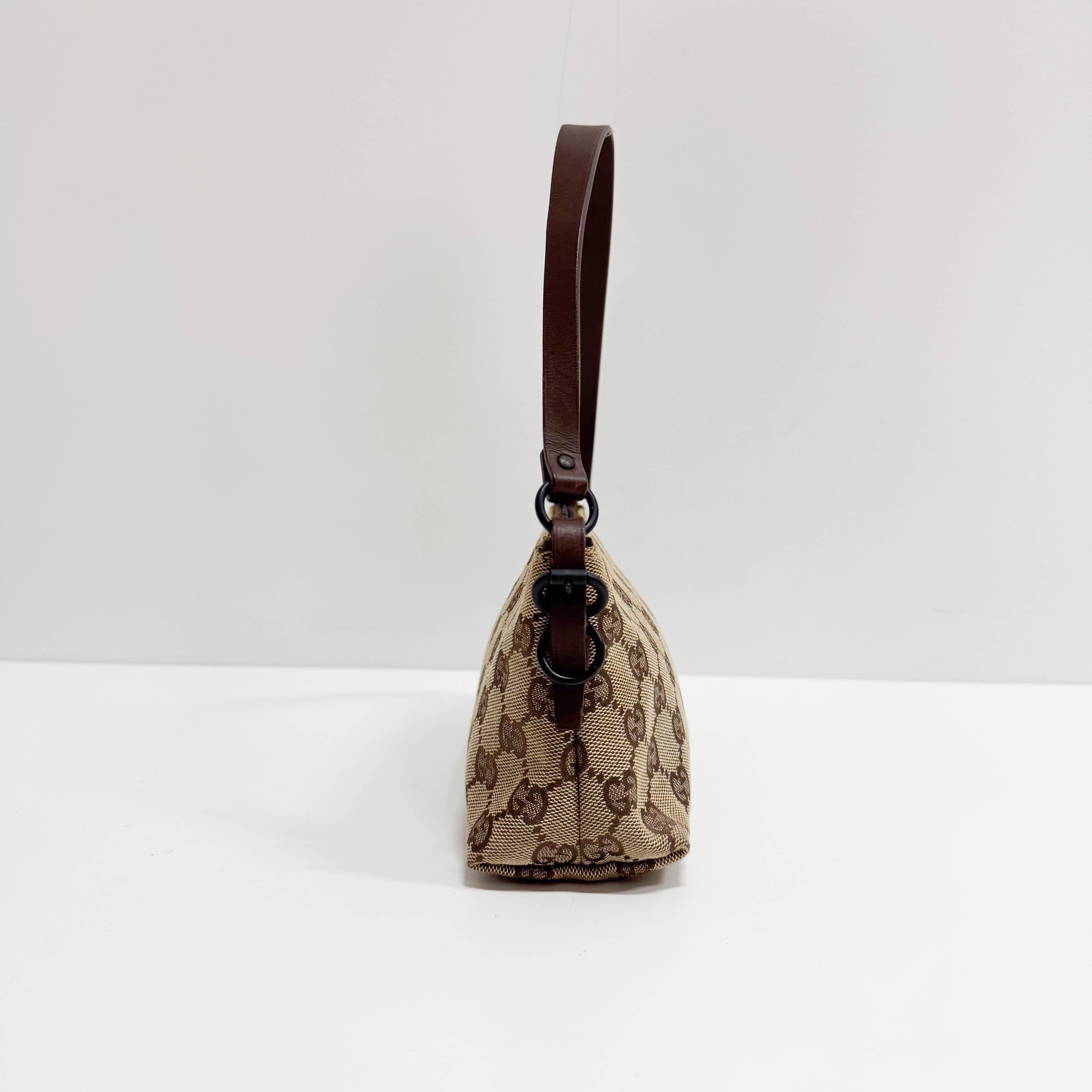 GG Canvas Yellow Shoulder Pouch