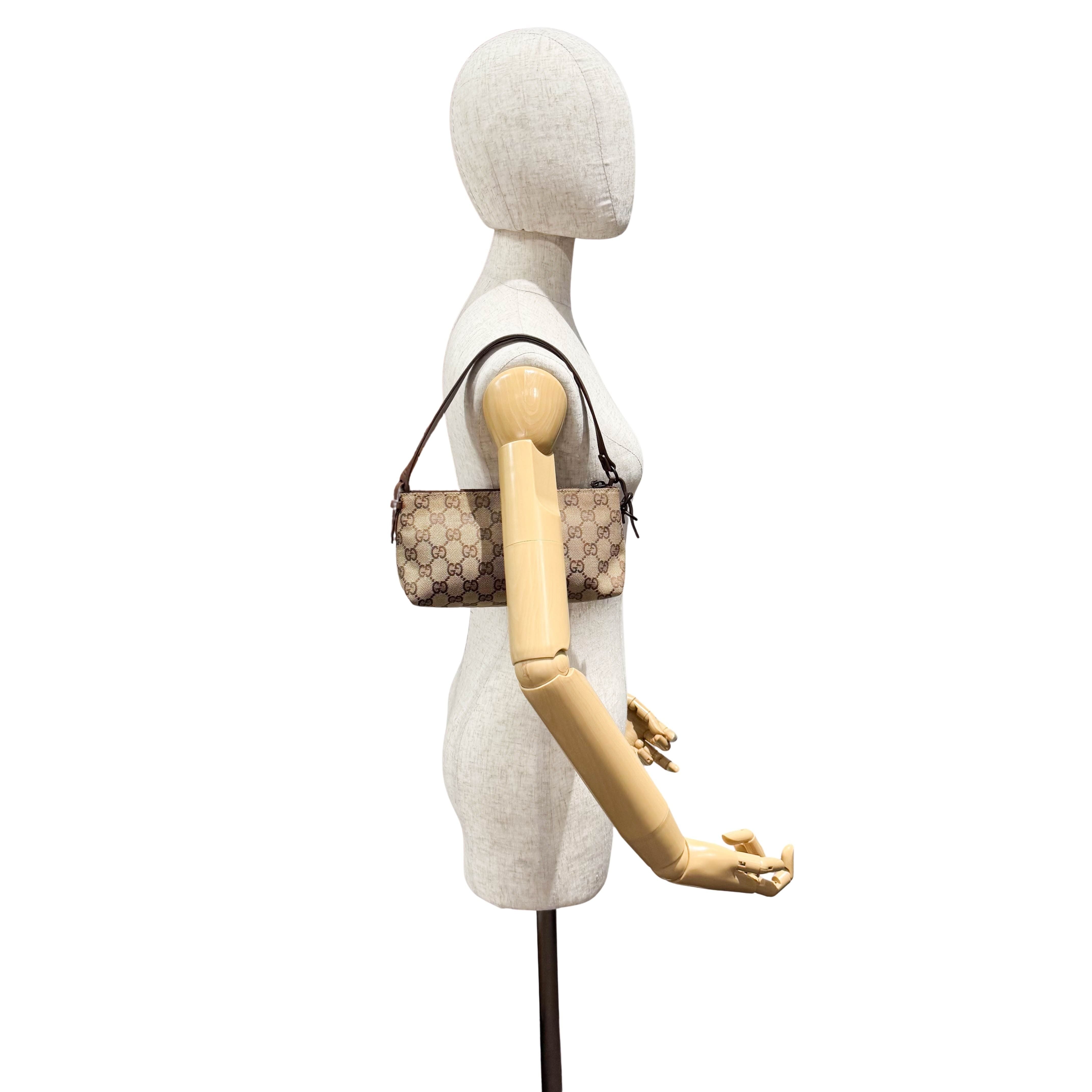 GG Canvas Yellow Shoulder Pouch