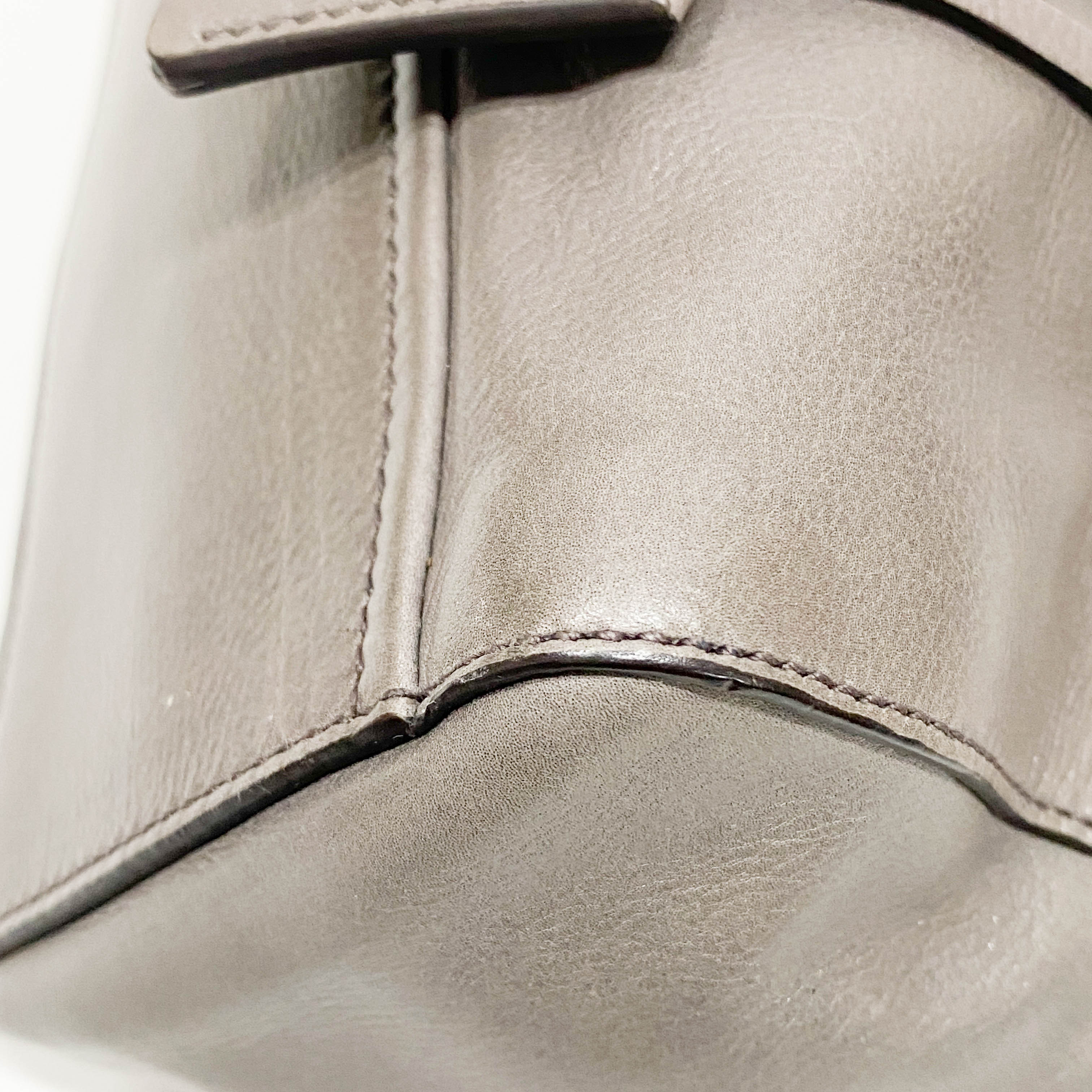 Grey Royal Calfskin Leather Shoulder Bag