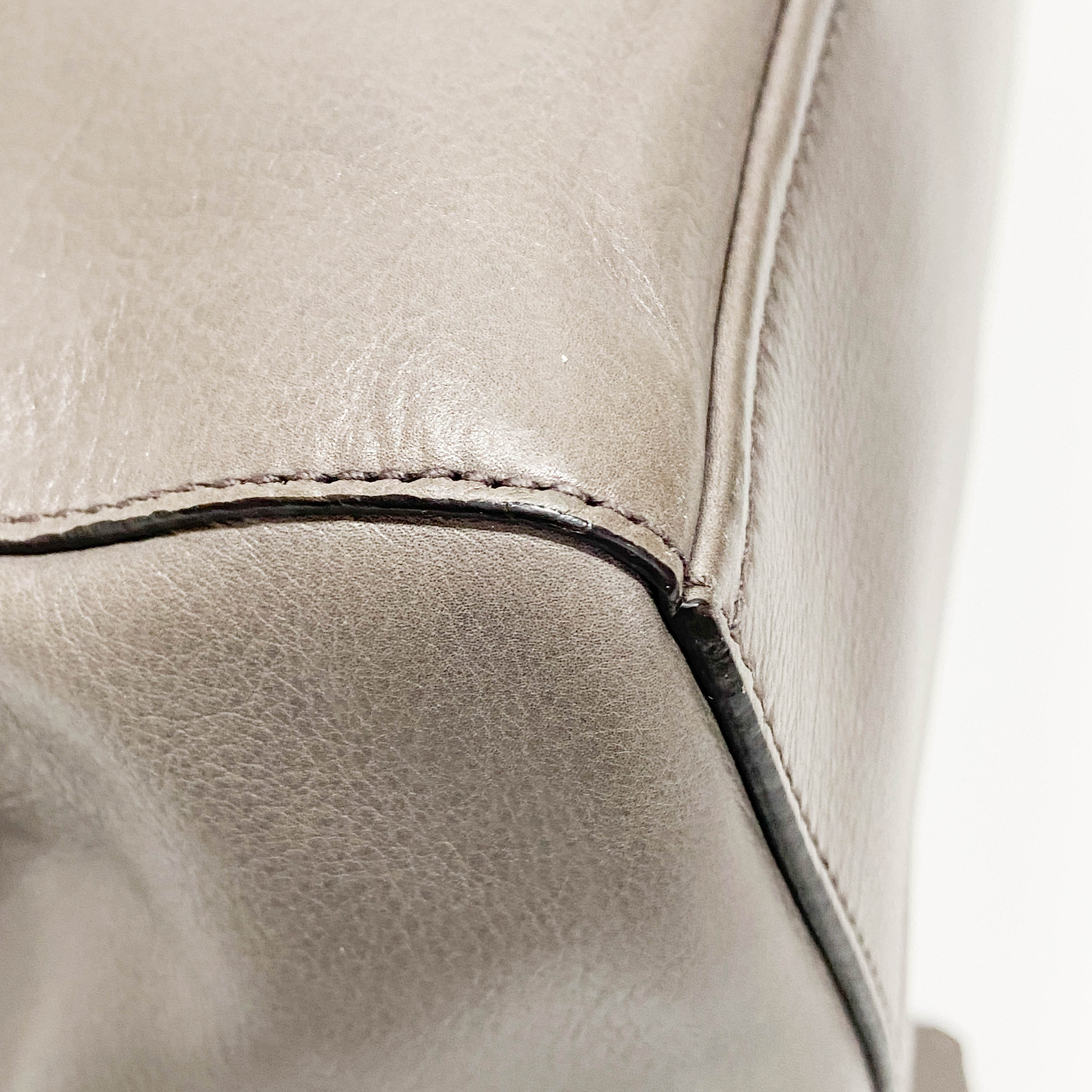 Grey Royal Calfskin Leather Shoulder Bag