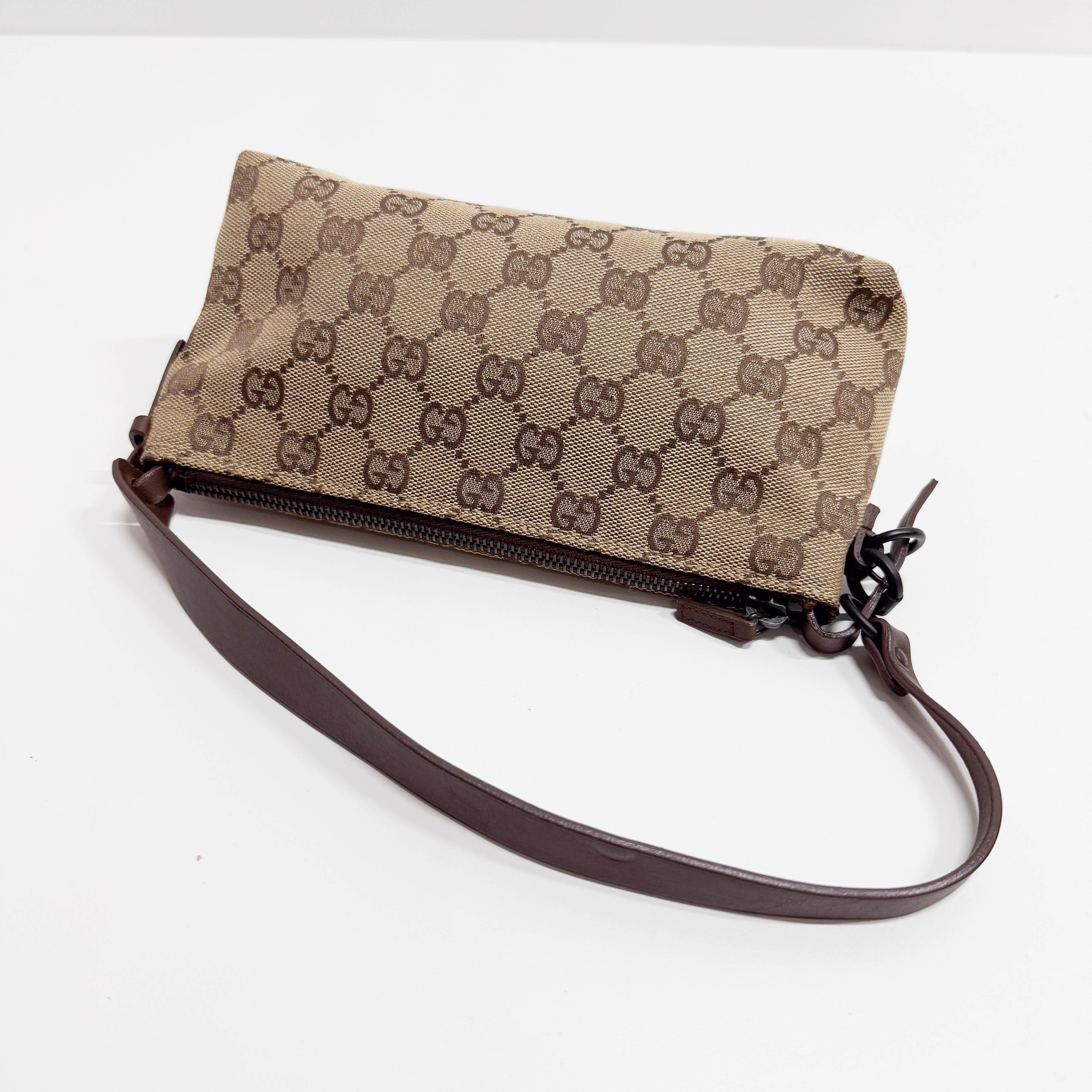 GG Canvas Yellow Shoulder Pouch