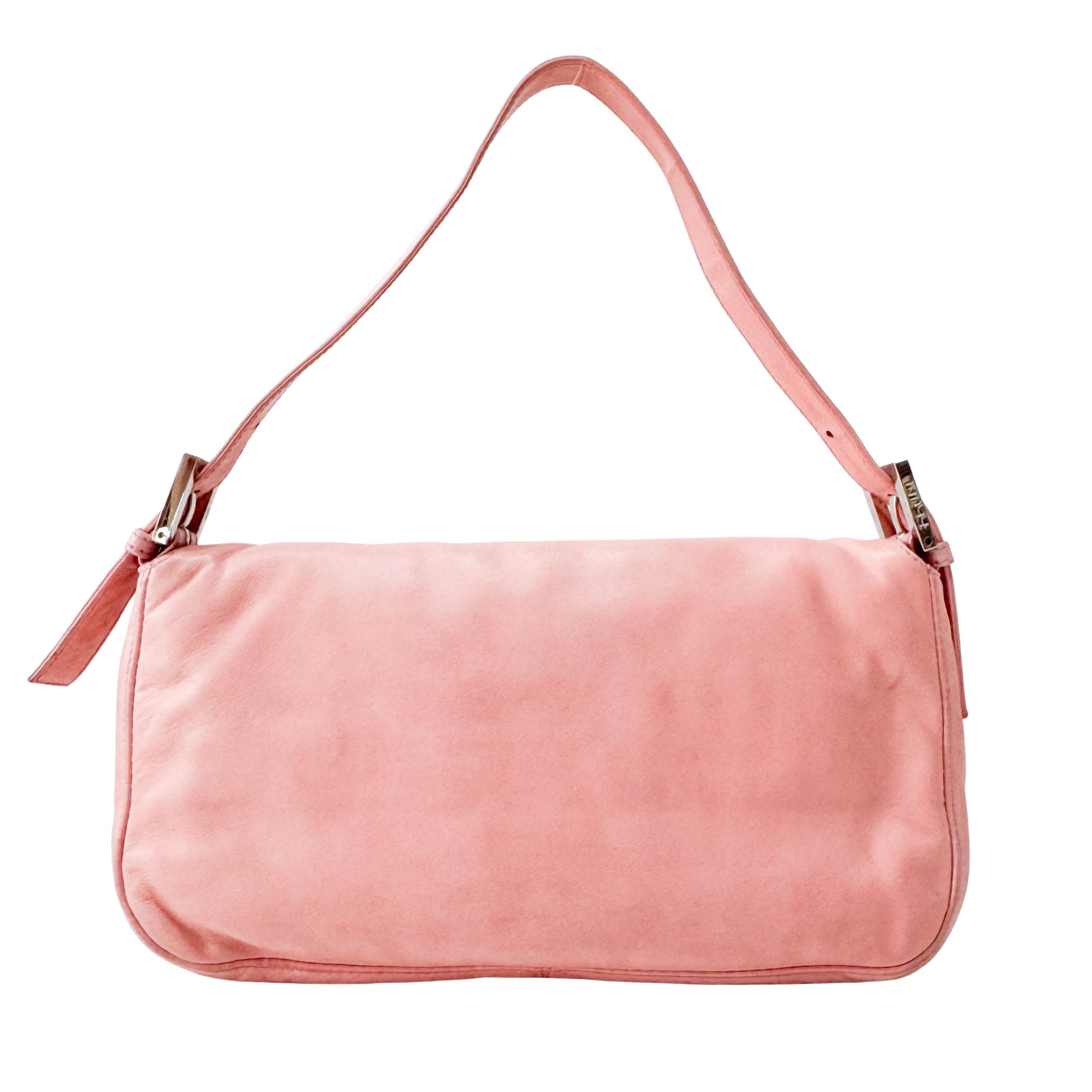 Baguette Pink Lambskin Leather Shoulder Bag