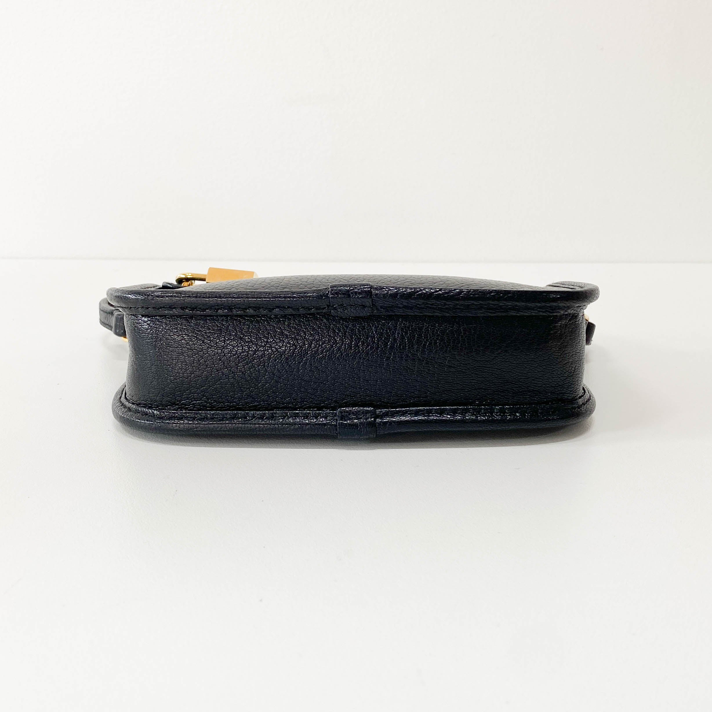Black Leather Mini Pochette Bag