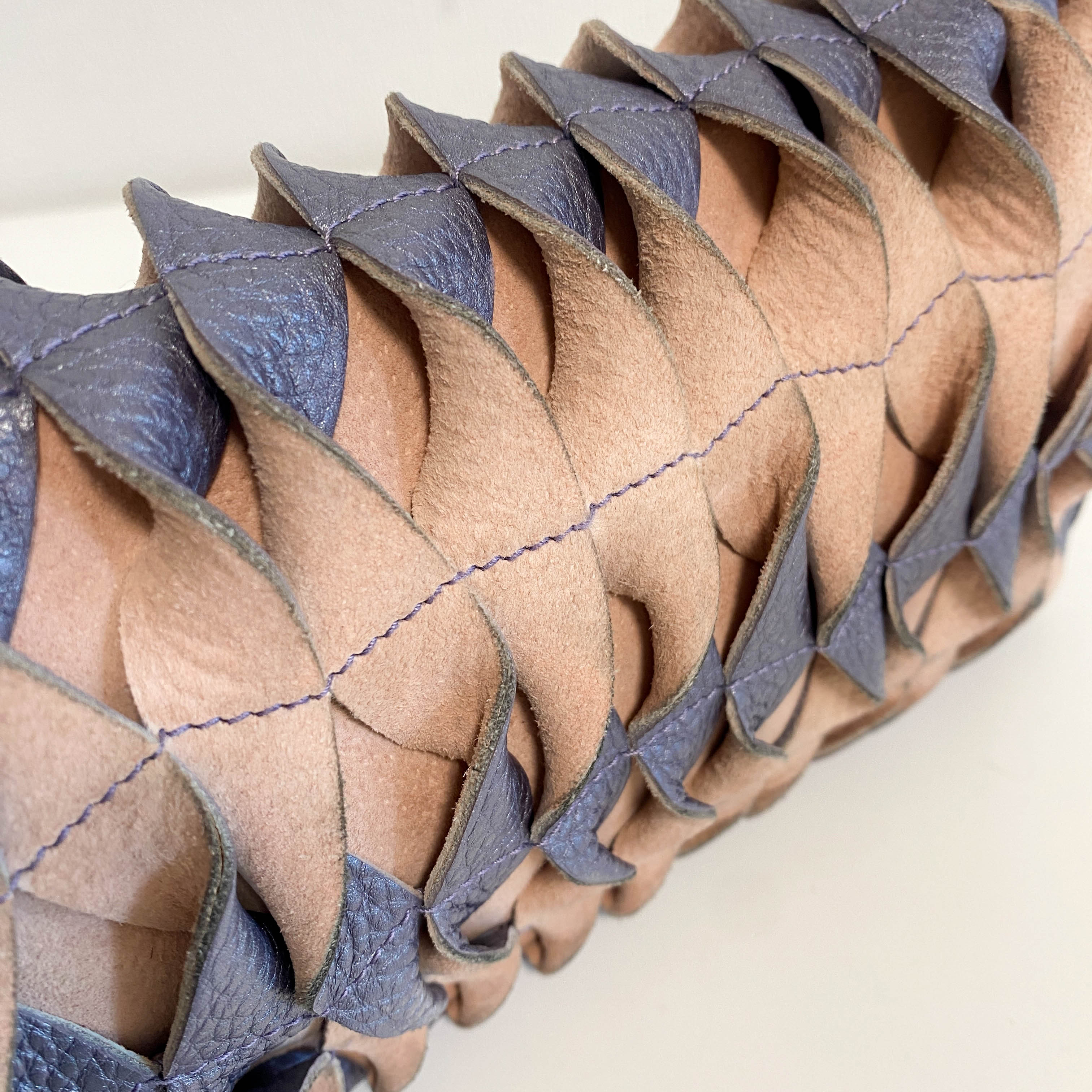 Selleria Baguette Purple Leather Cutout Shoulder Bag