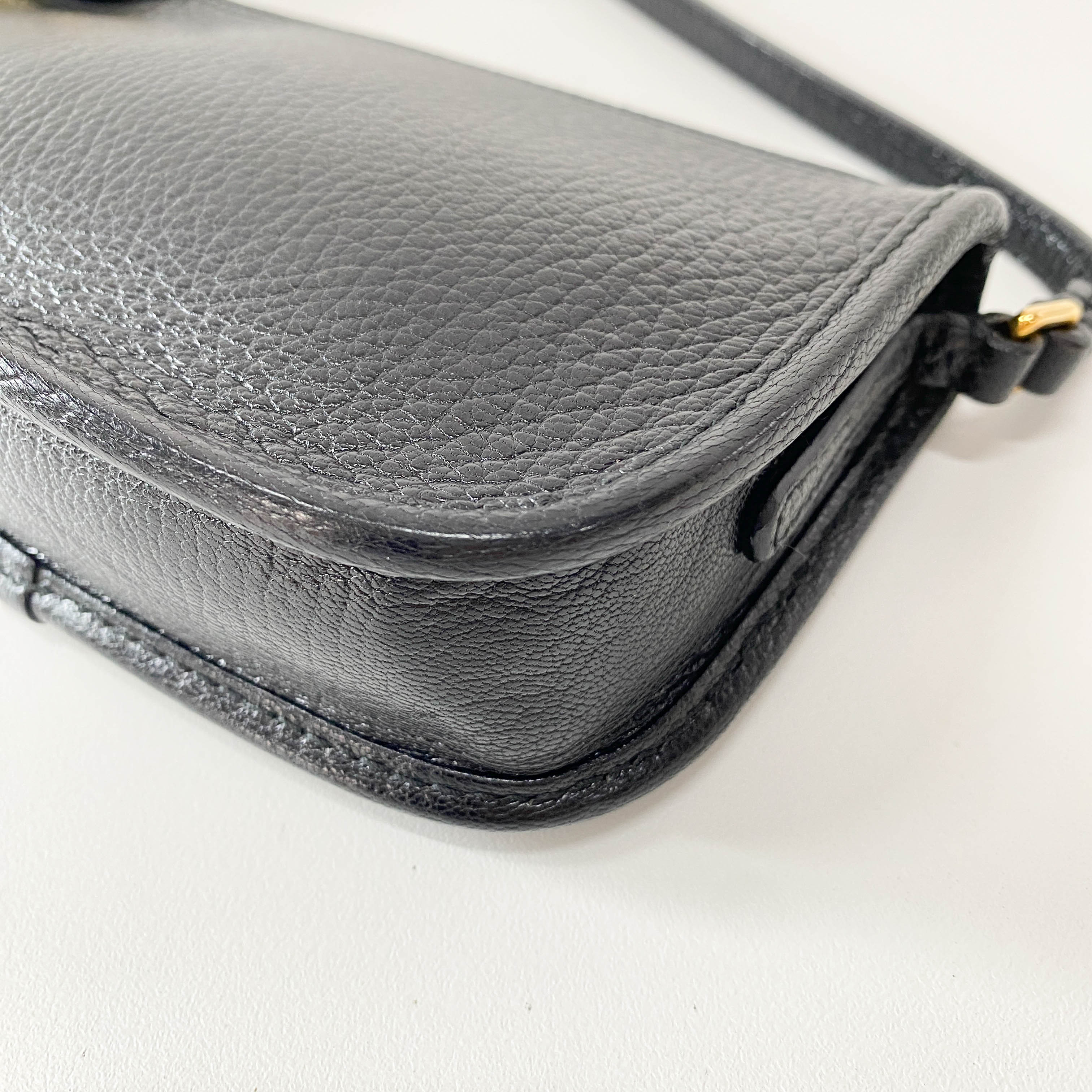 Black Leather Mini Pochette Bag