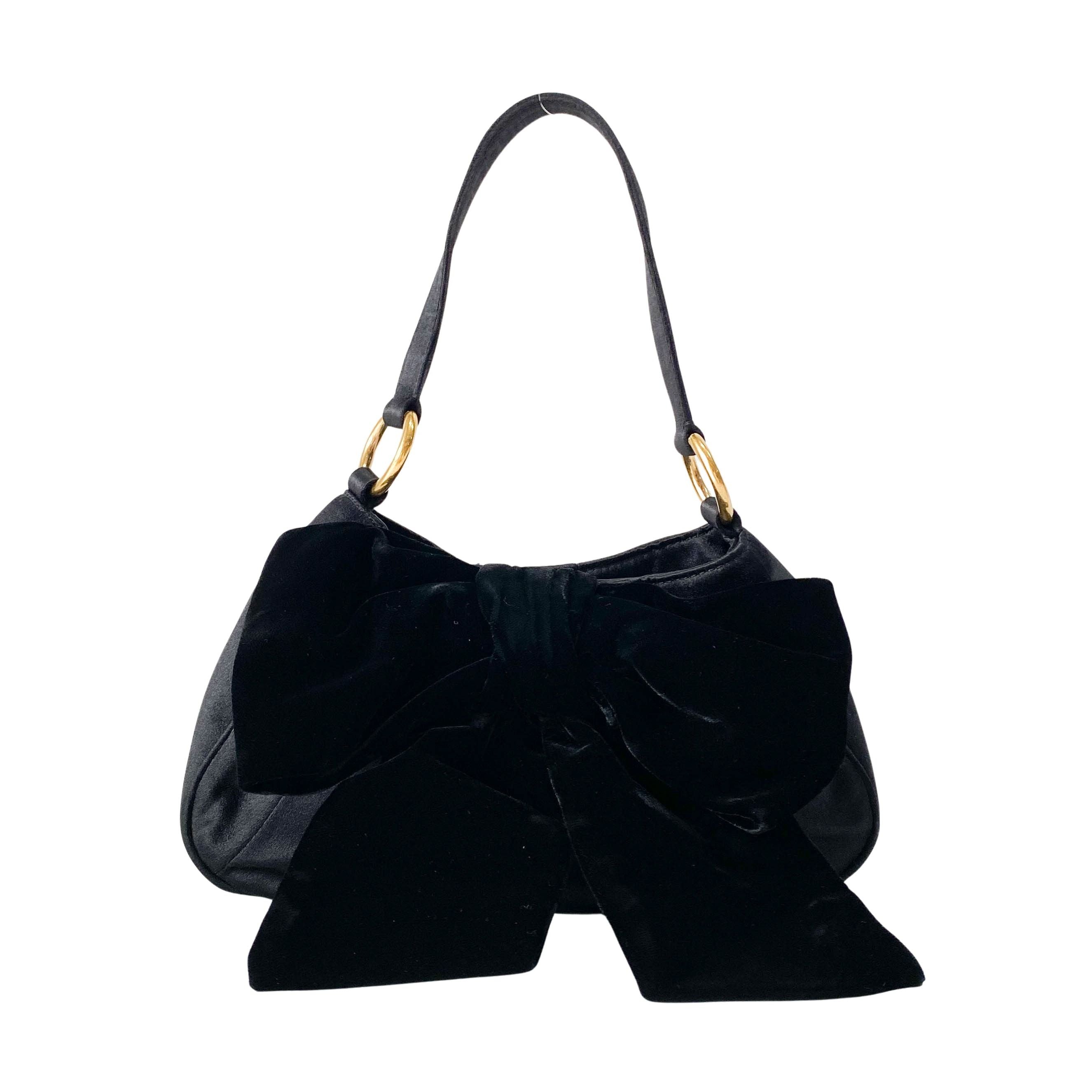 Black Satin & Velvet Handbag Accessory
