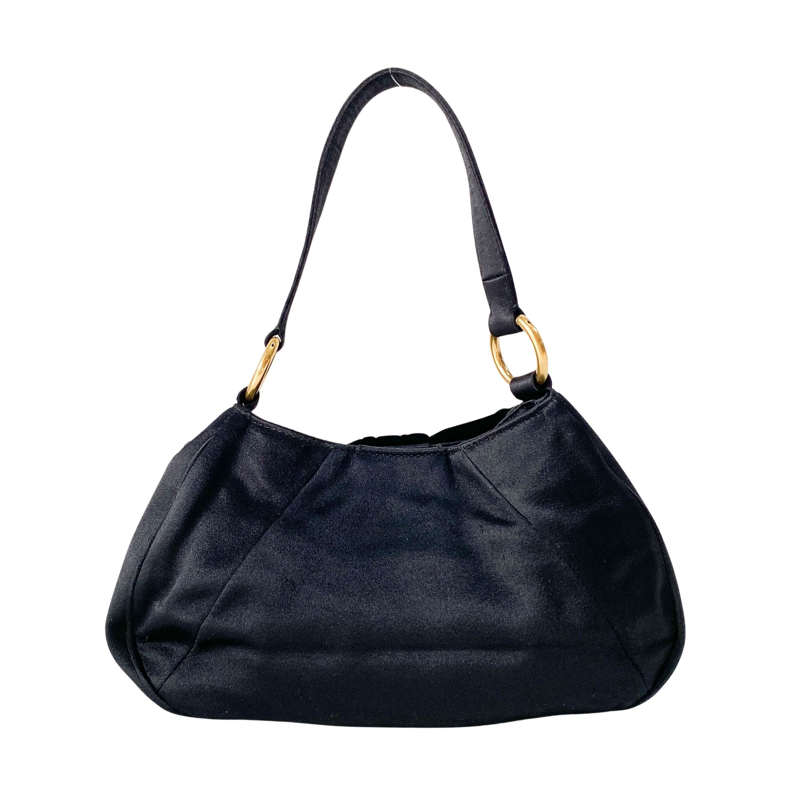 Black Satin & Velvet Handbag Accessory