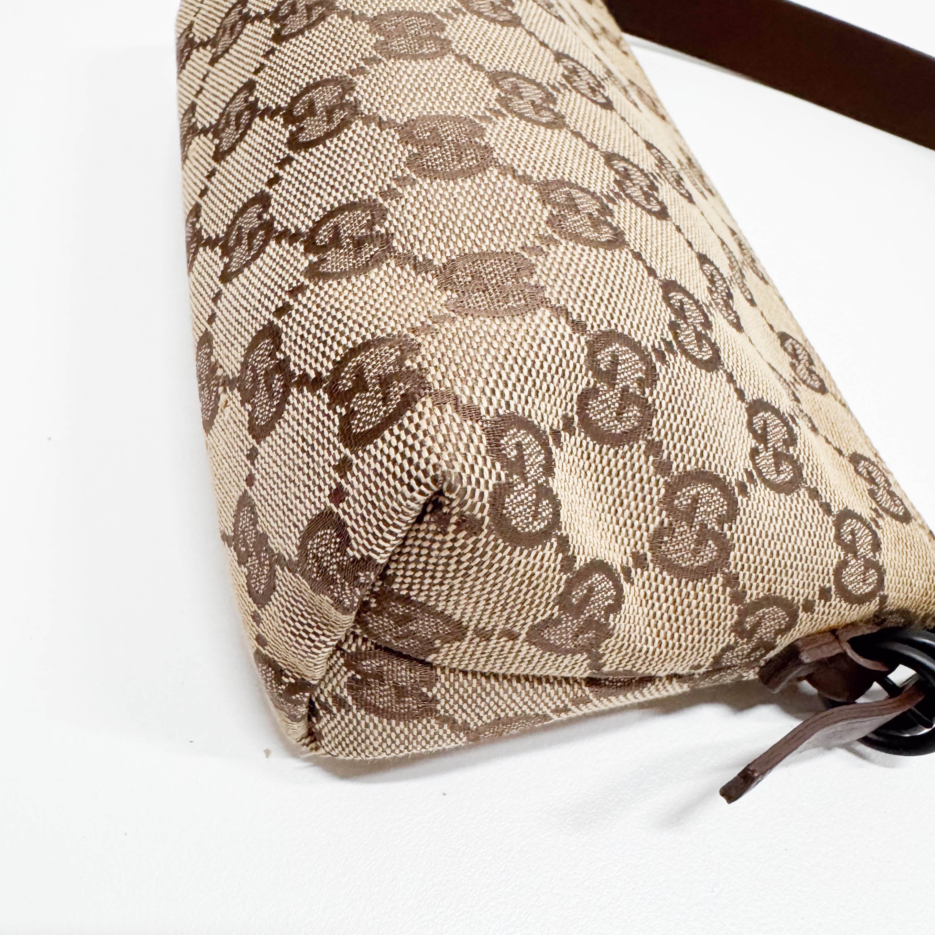 GG Canvas Yellow Shoulder Pouch