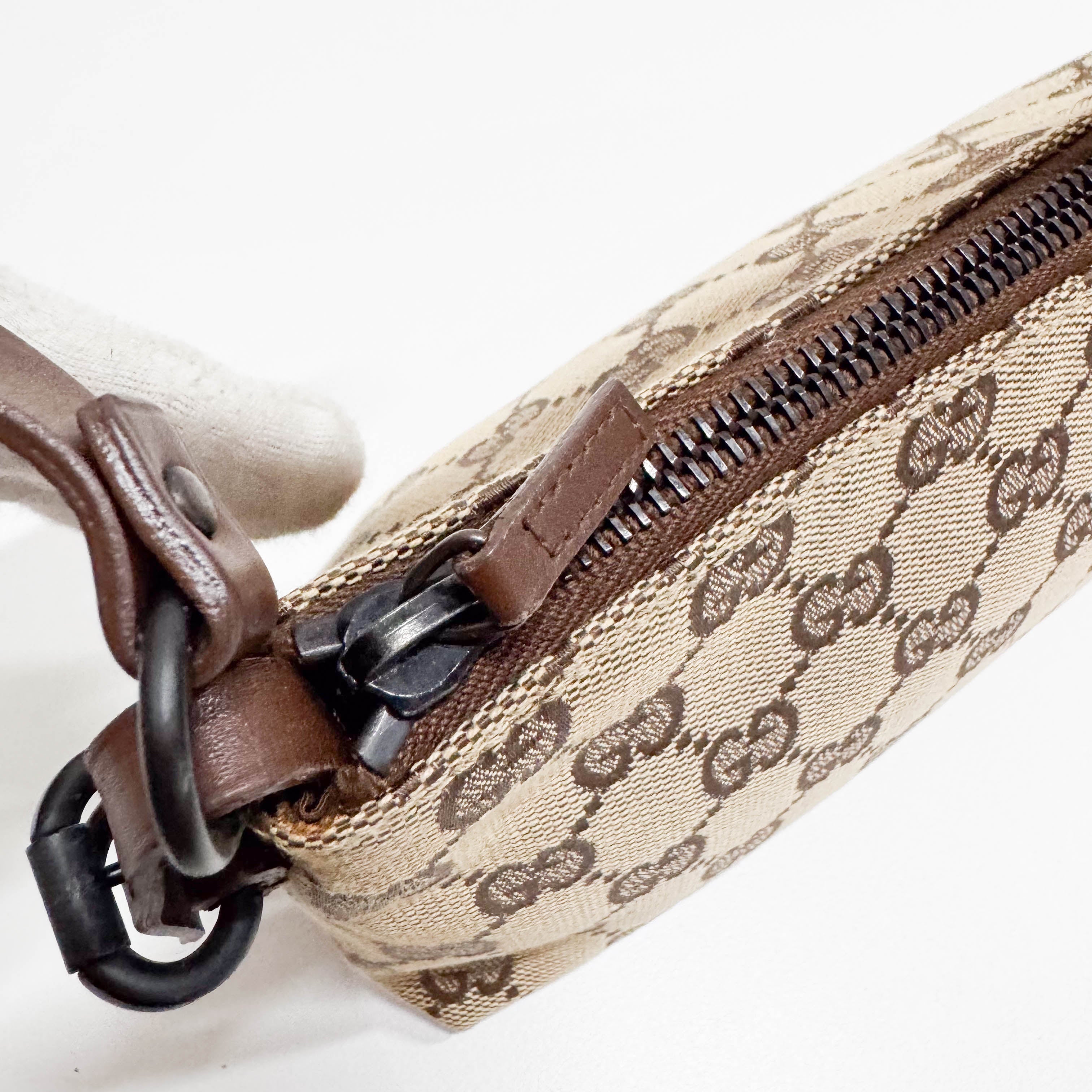 GG Canvas Yellow Shoulder Pouch