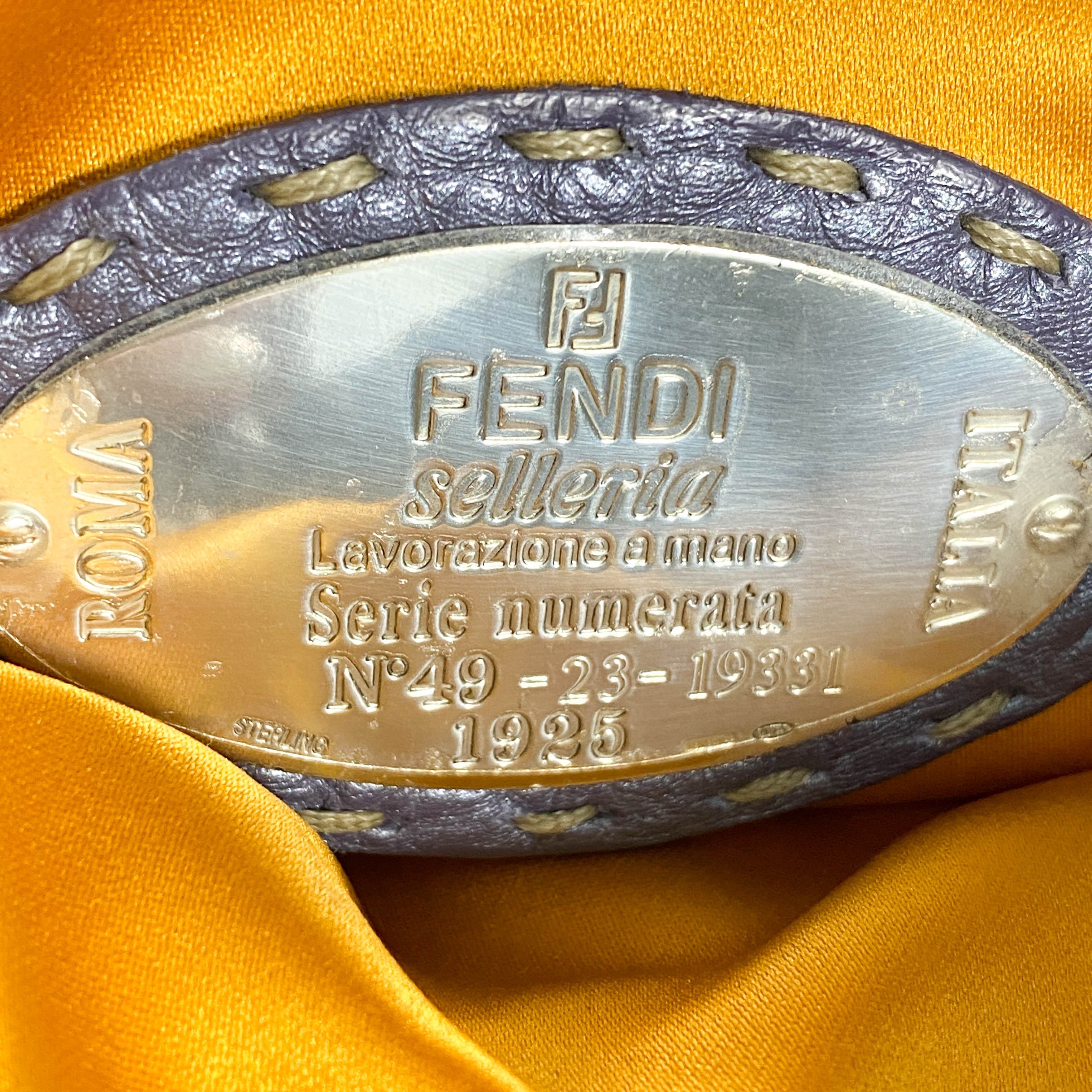 Selleria Baguette Purple Leather Cutout Shoulder Bag