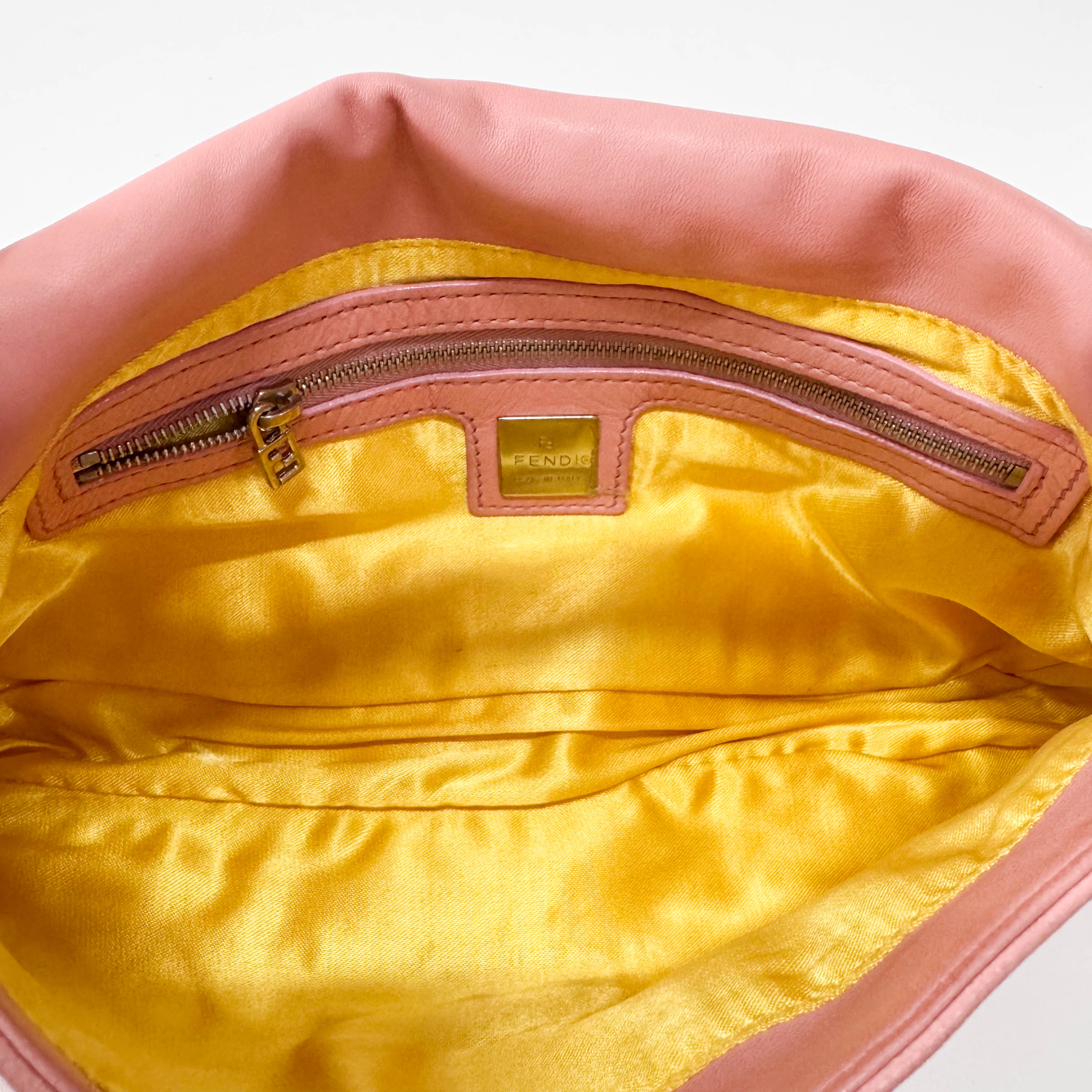 Baguette Pink Lambskin Leather Shoulder Bag