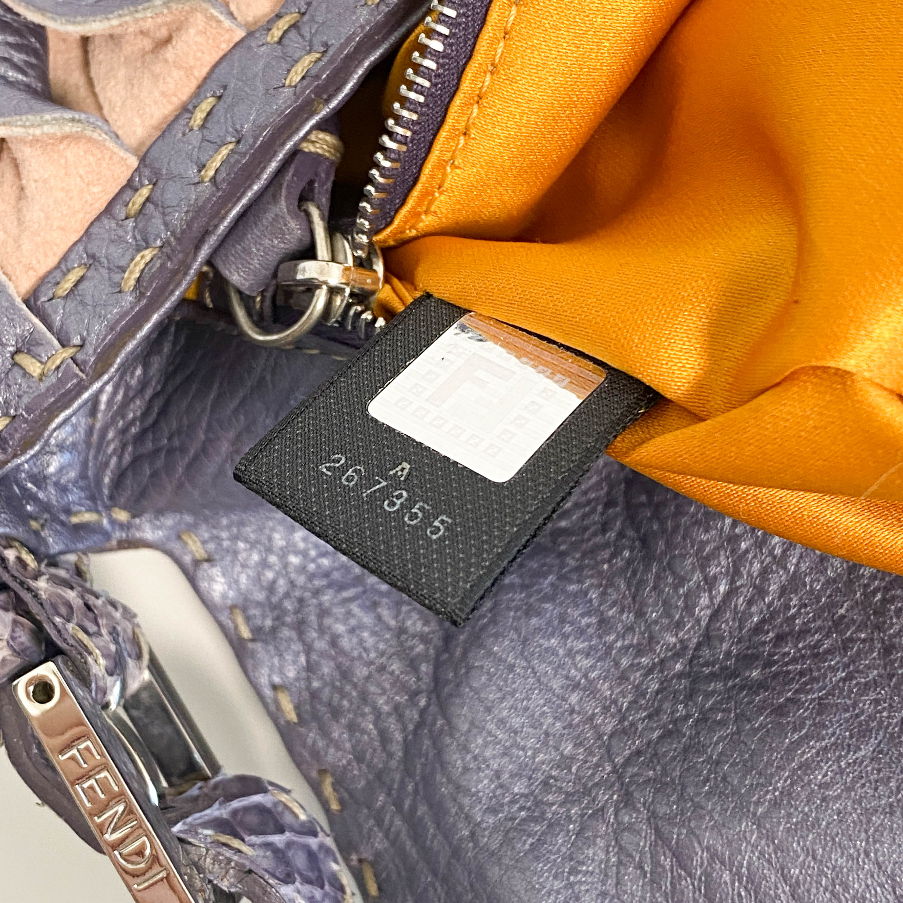 Selleria Baguette Purple Leather Cutout Shoulder Bag