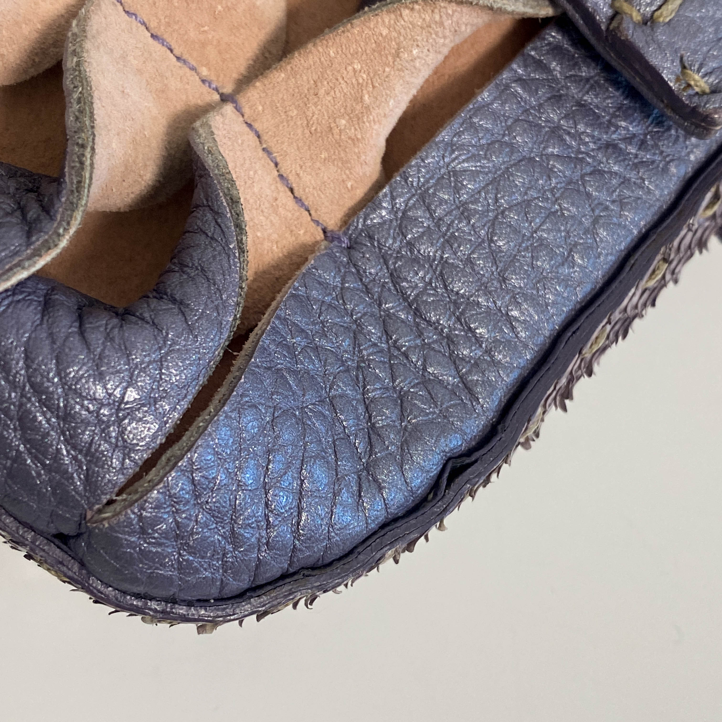 Selleria Baguette Purple Leather Cutout Shoulder Bag