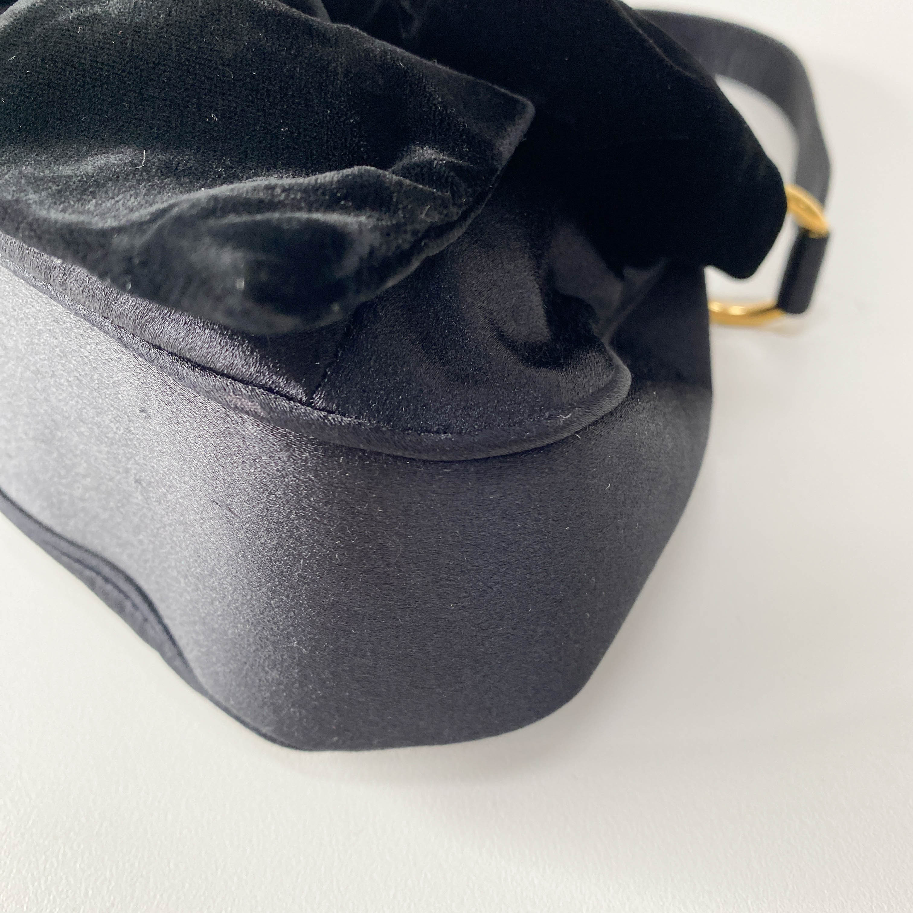 Black Satin & Velvet Handbag Accessory