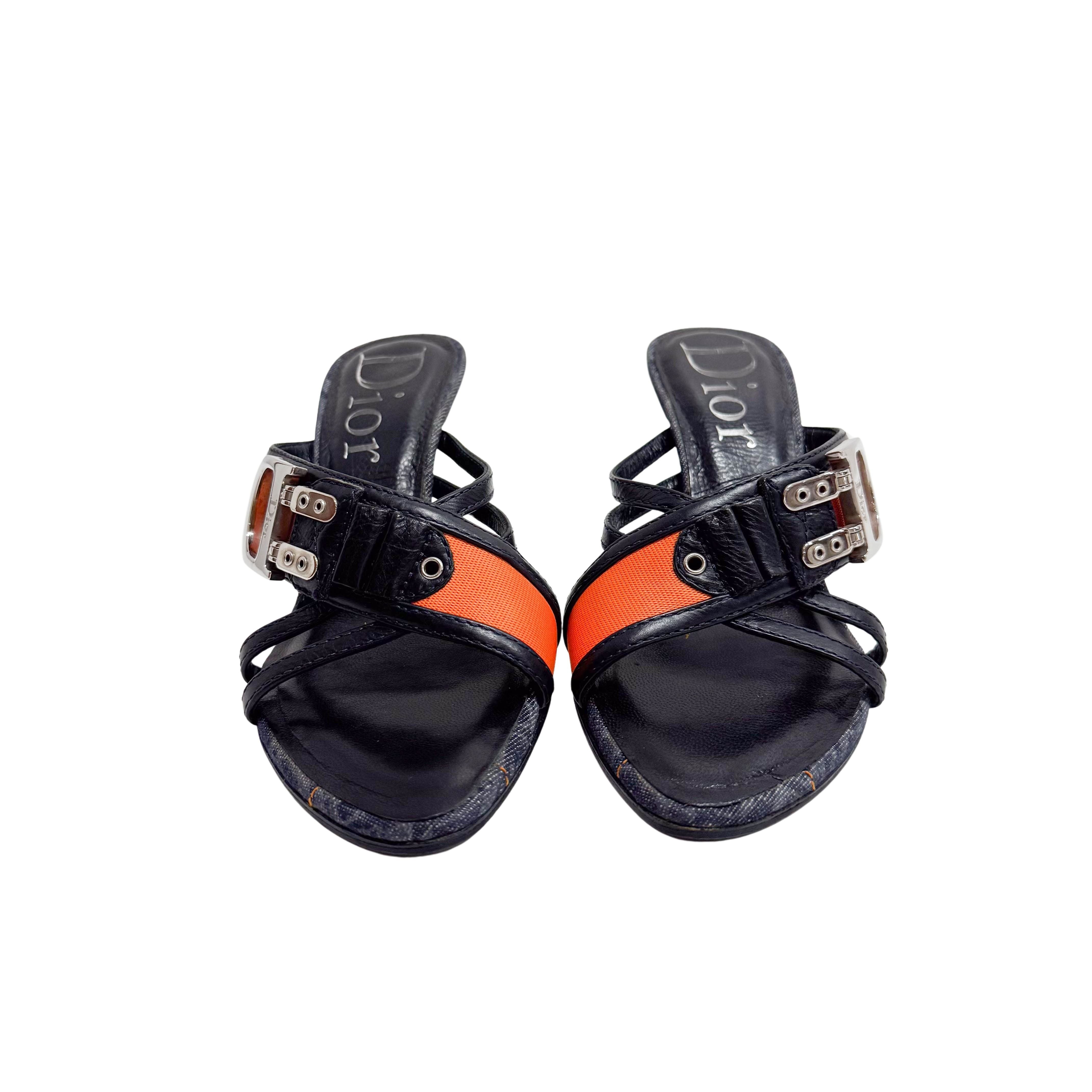 Galliano Size 35 Denim Heels