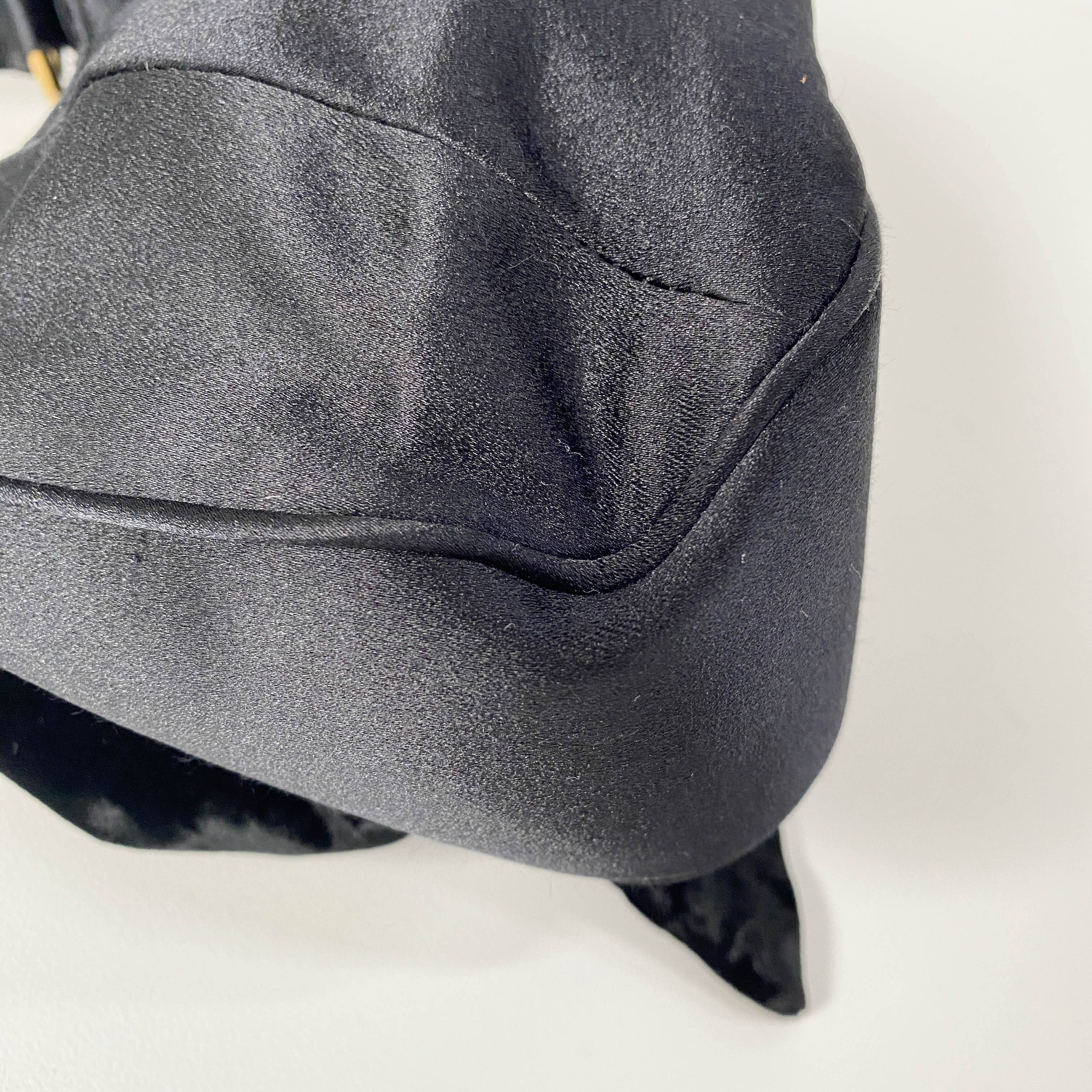 Black Satin & Velvet Handbag Accessory