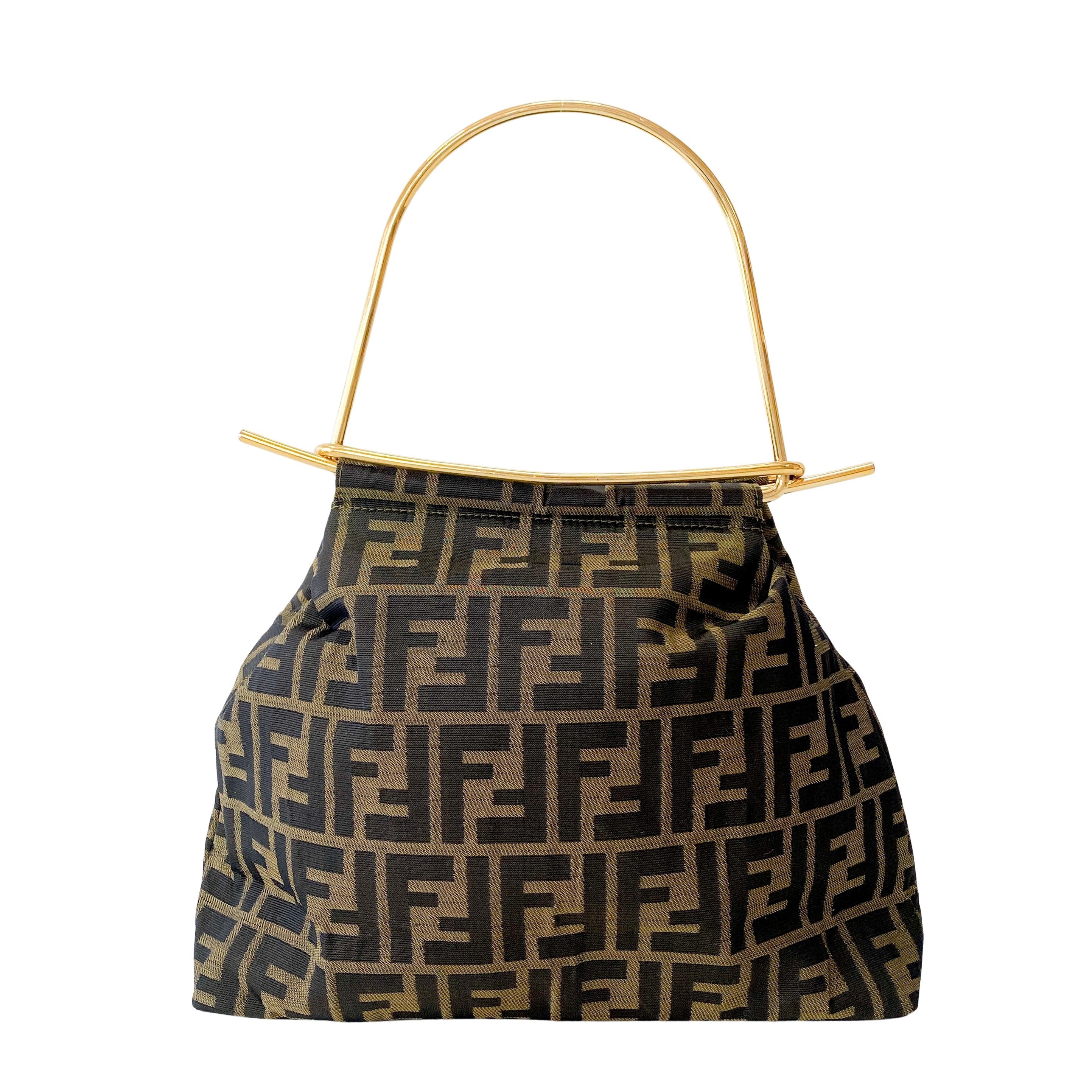 Zucca Brown Coated Canvas Shoulder Bag