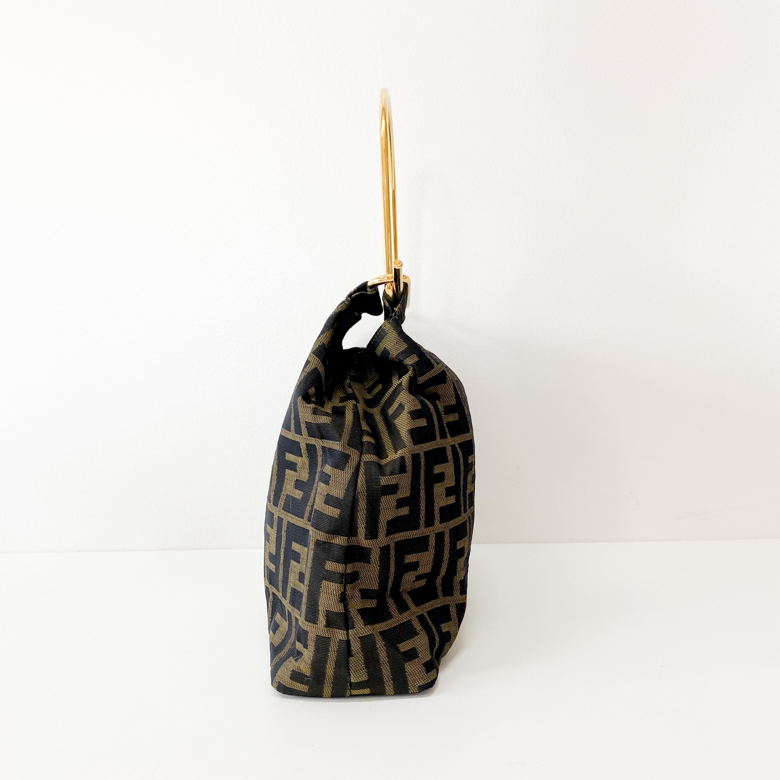 Zucca Brown Coated Canvas Shoulder Bag