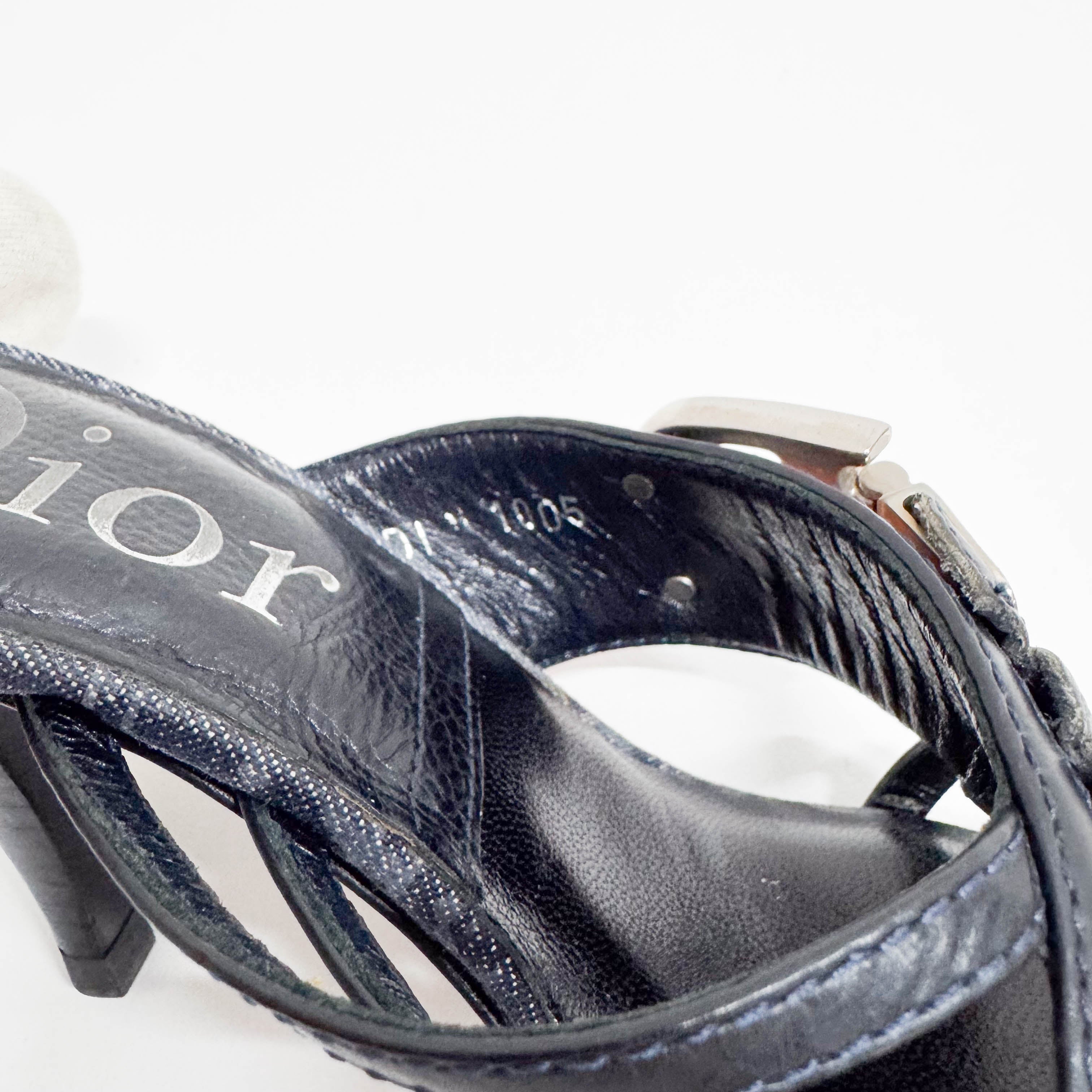 Galliano Size 35 Denim Heels