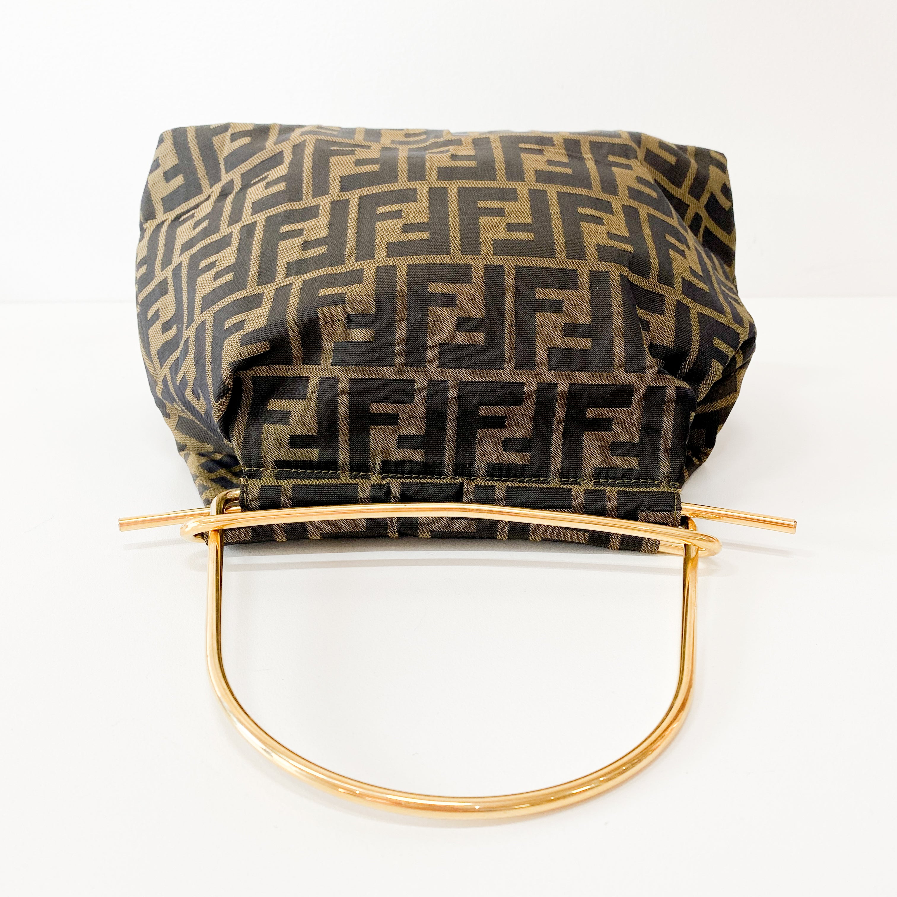 Zucca Brown Coated Canvas Shoulder Bag