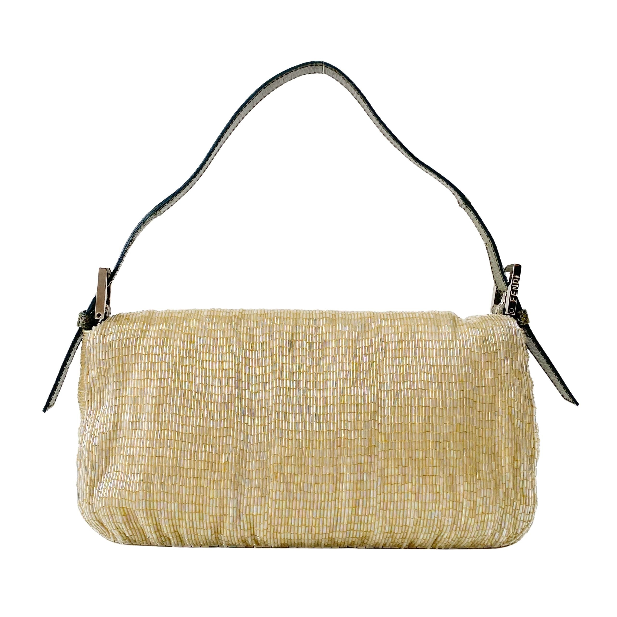 Baguette Gold Beaded Shoulder Bag