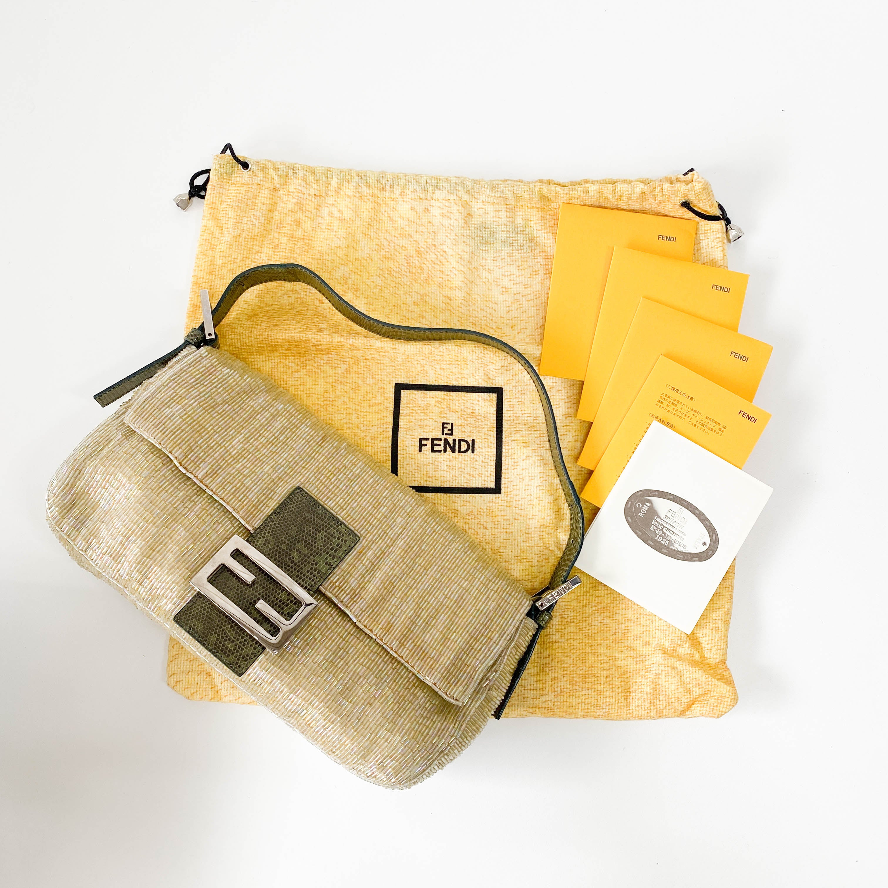 Baguette Gold Beaded Shoulder Bag