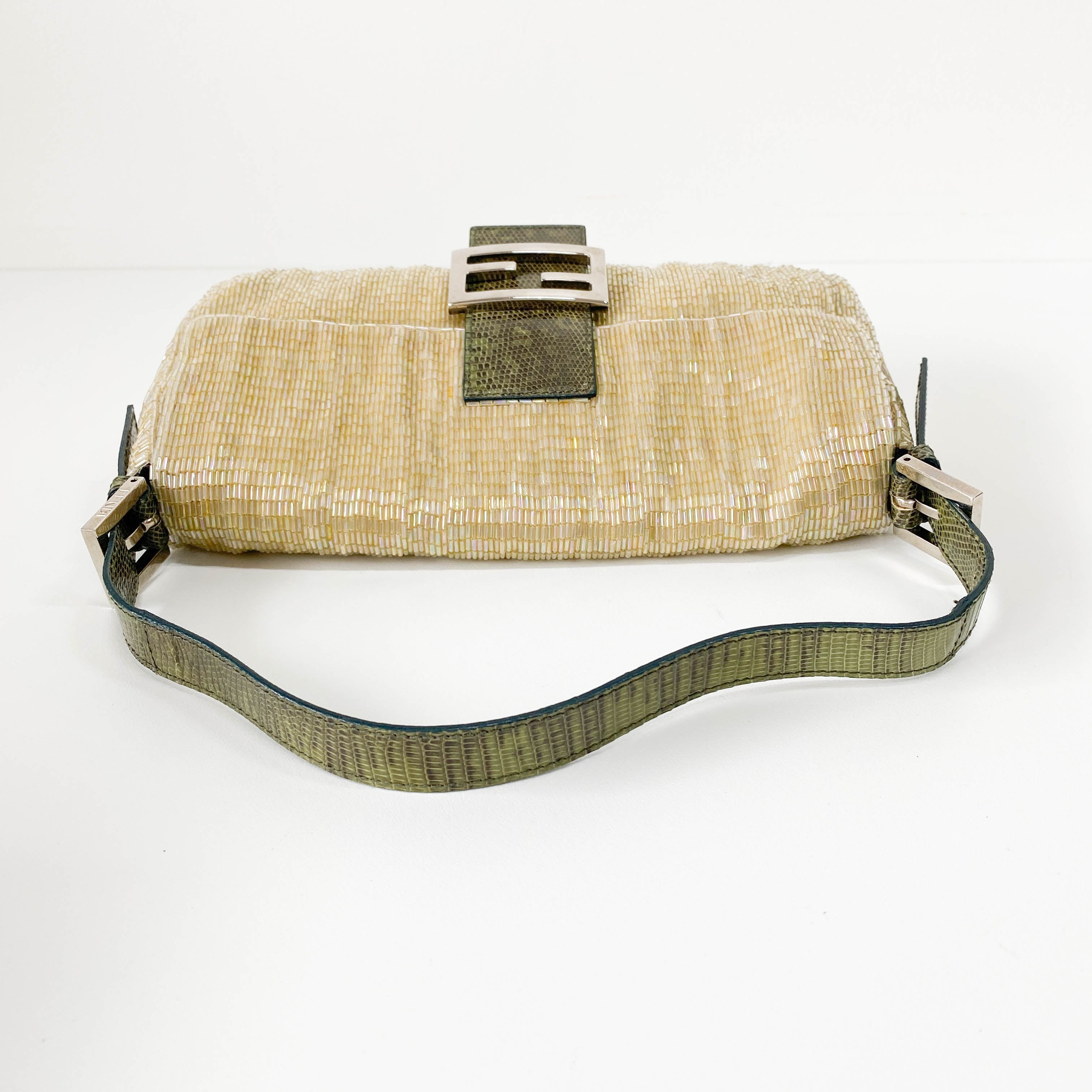 Baguette Gold Beaded Shoulder Bag