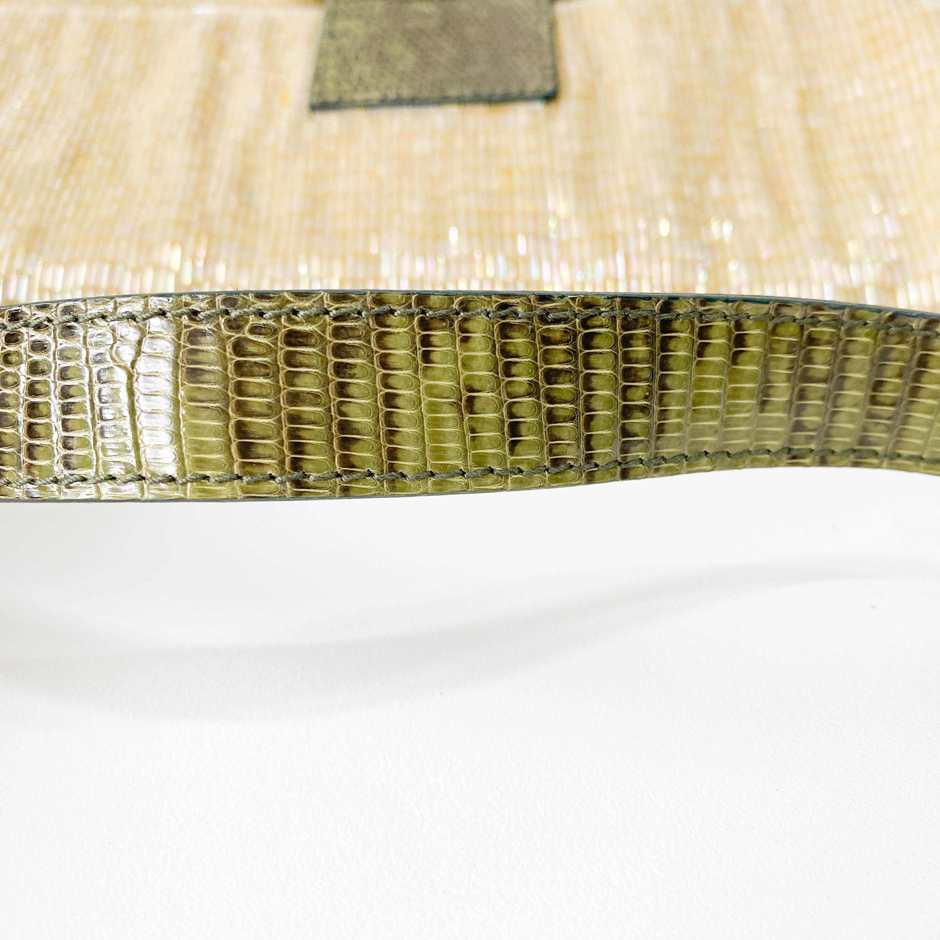 Baguette Gold Beaded Shoulder Bag