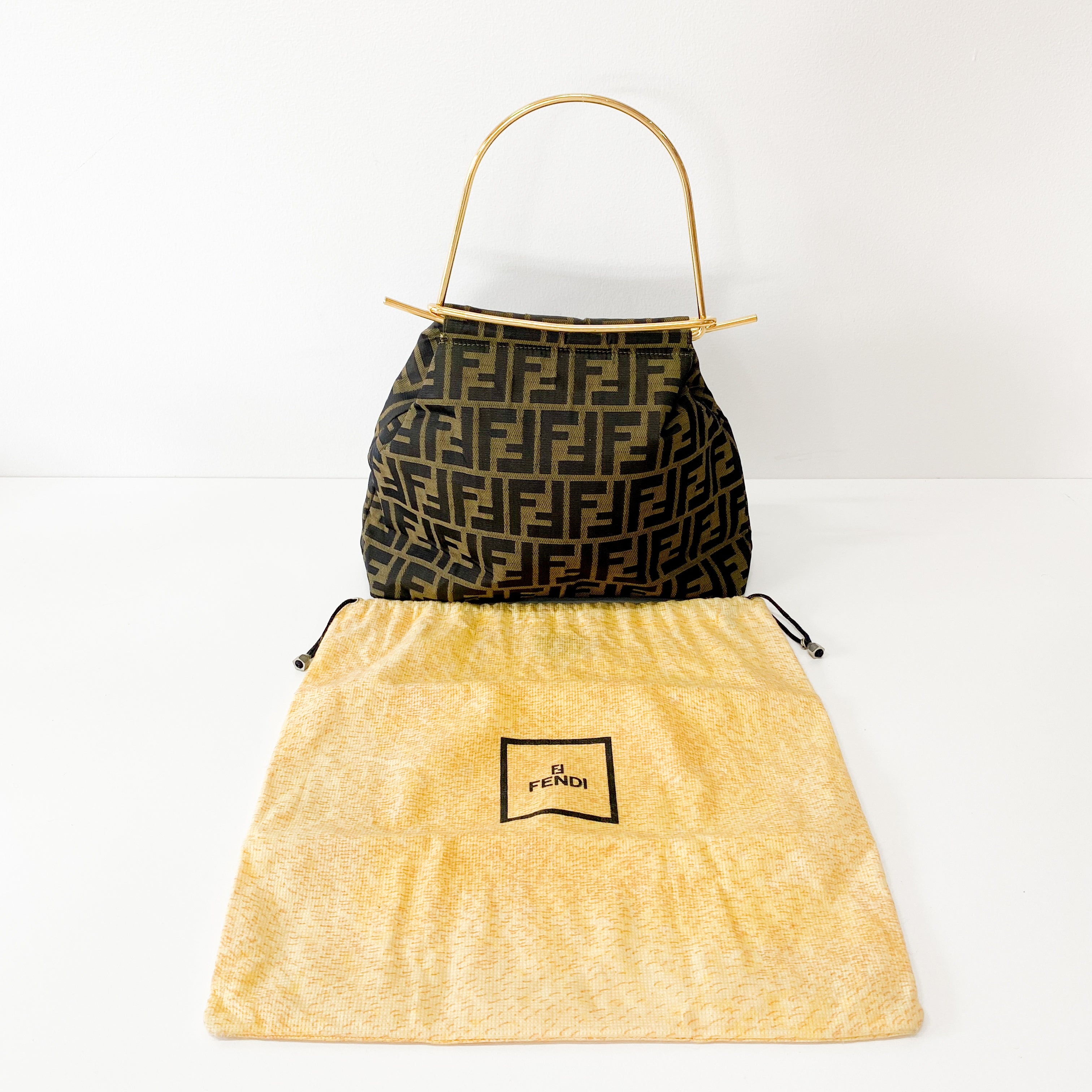 Zucca Brown Coated Canvas Shoulder Bag