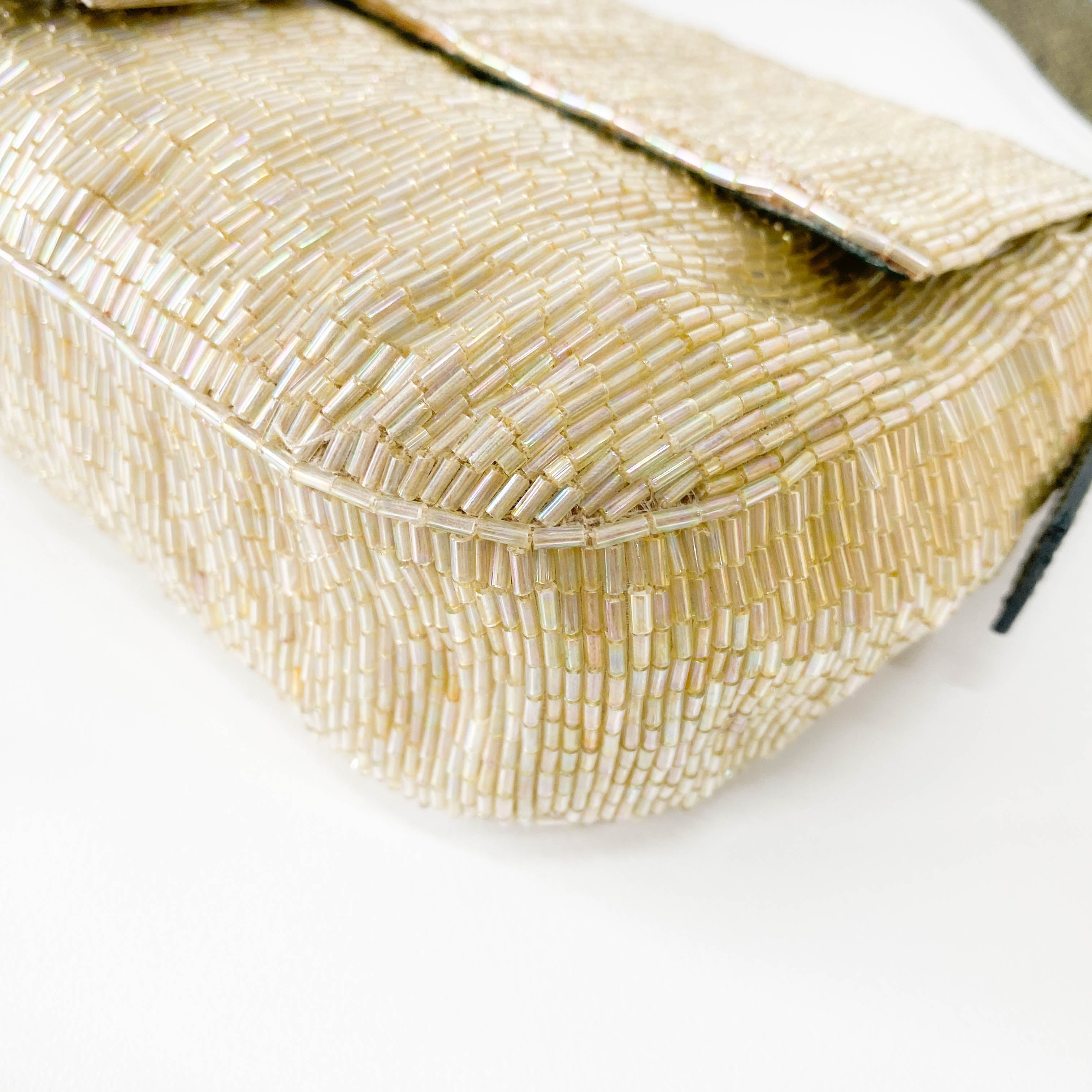 Baguette Gold Beaded Shoulder Bag
