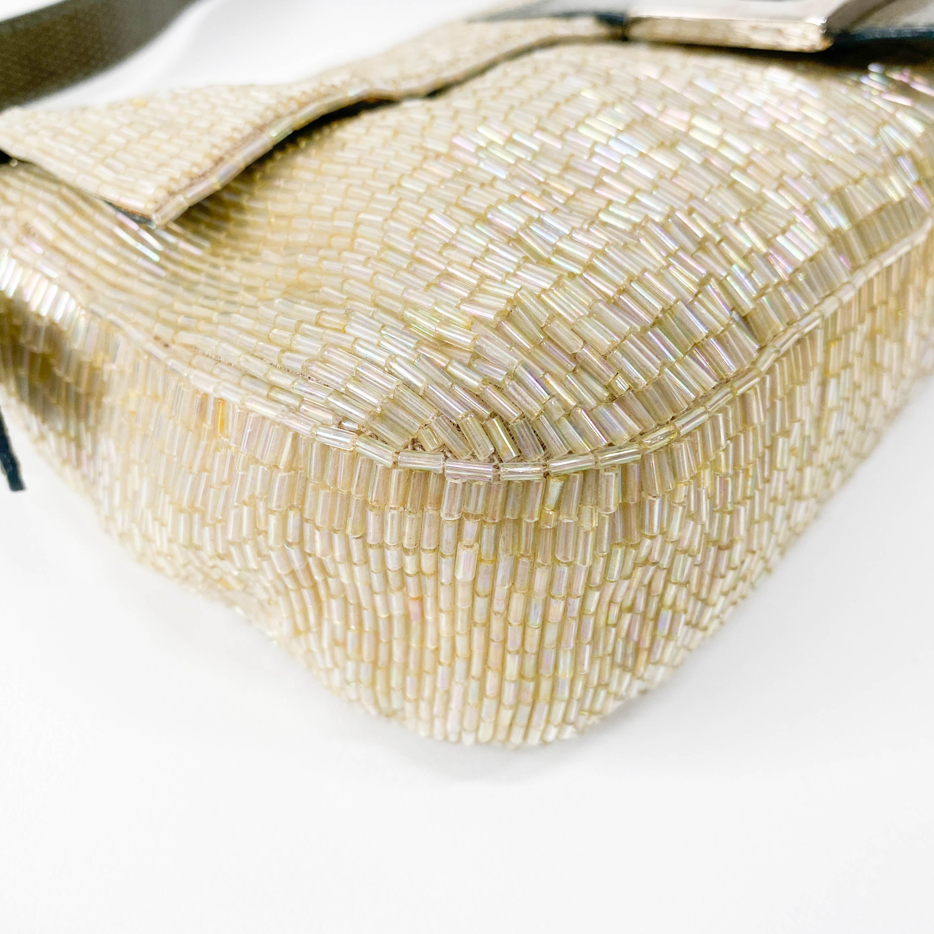 Baguette Gold Beaded Shoulder Bag
