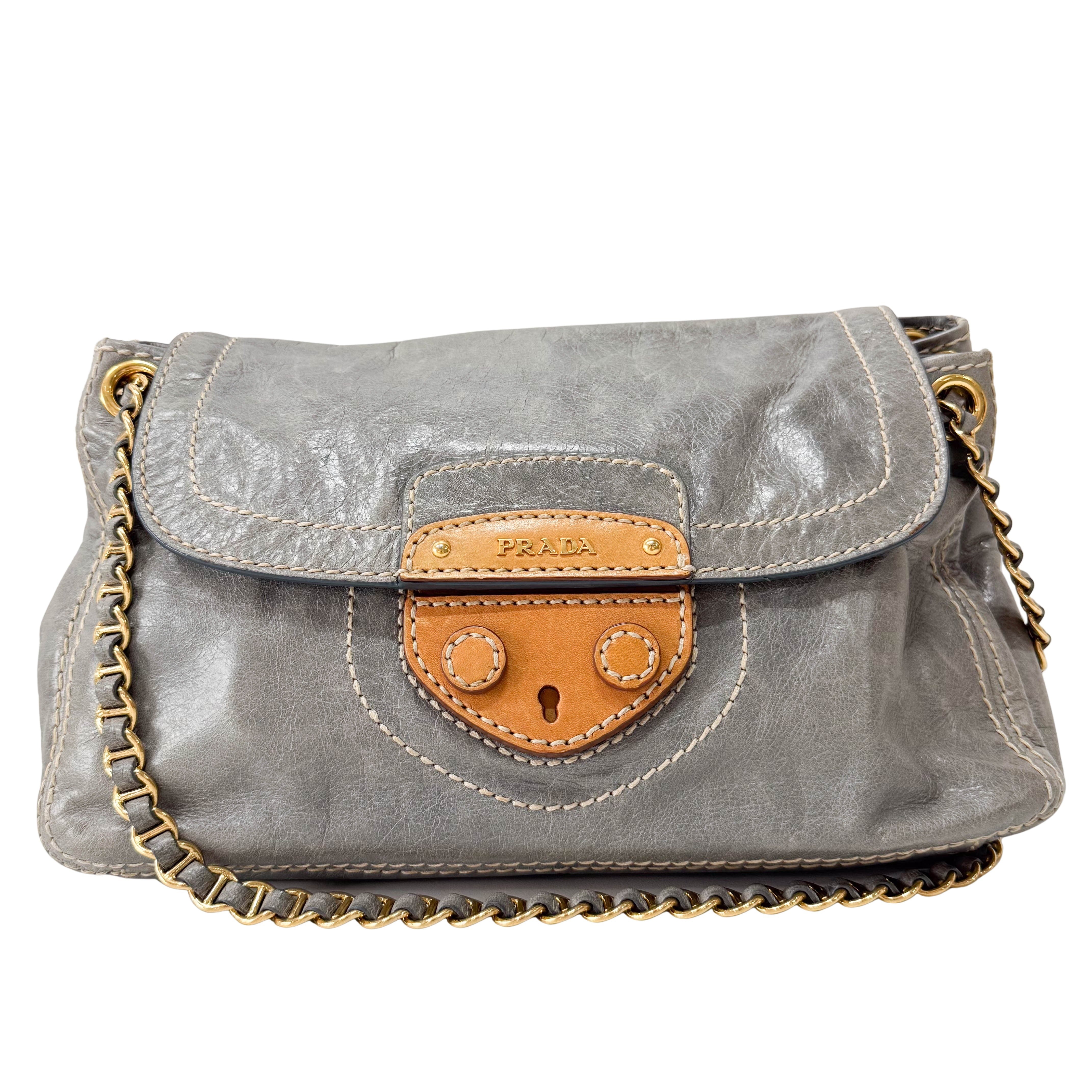 バッグ 00s PRADA leather hand bag 00s PRADA vintage leather hand bag