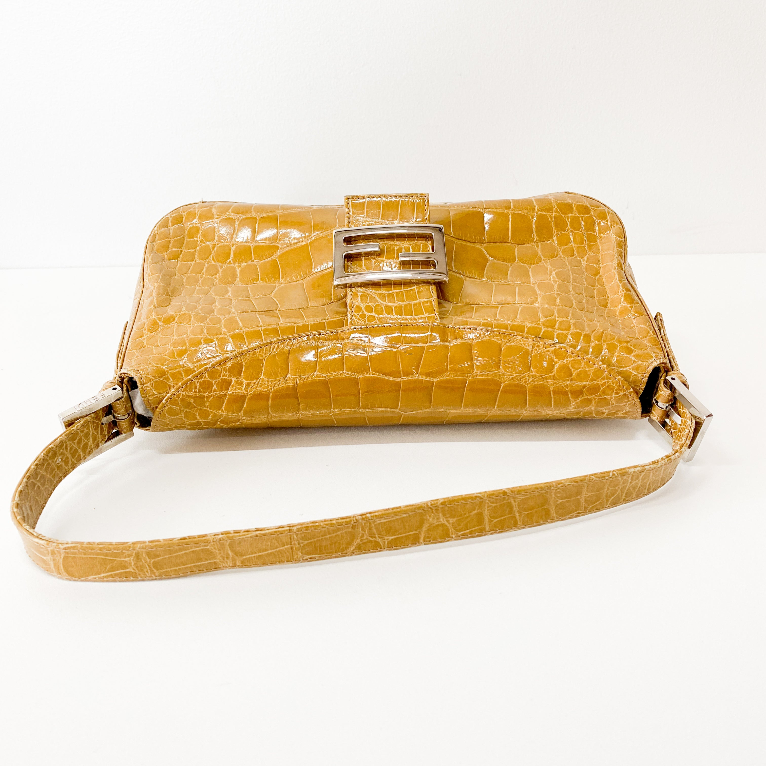 Baguette Yellow Leather Shoulder Bag