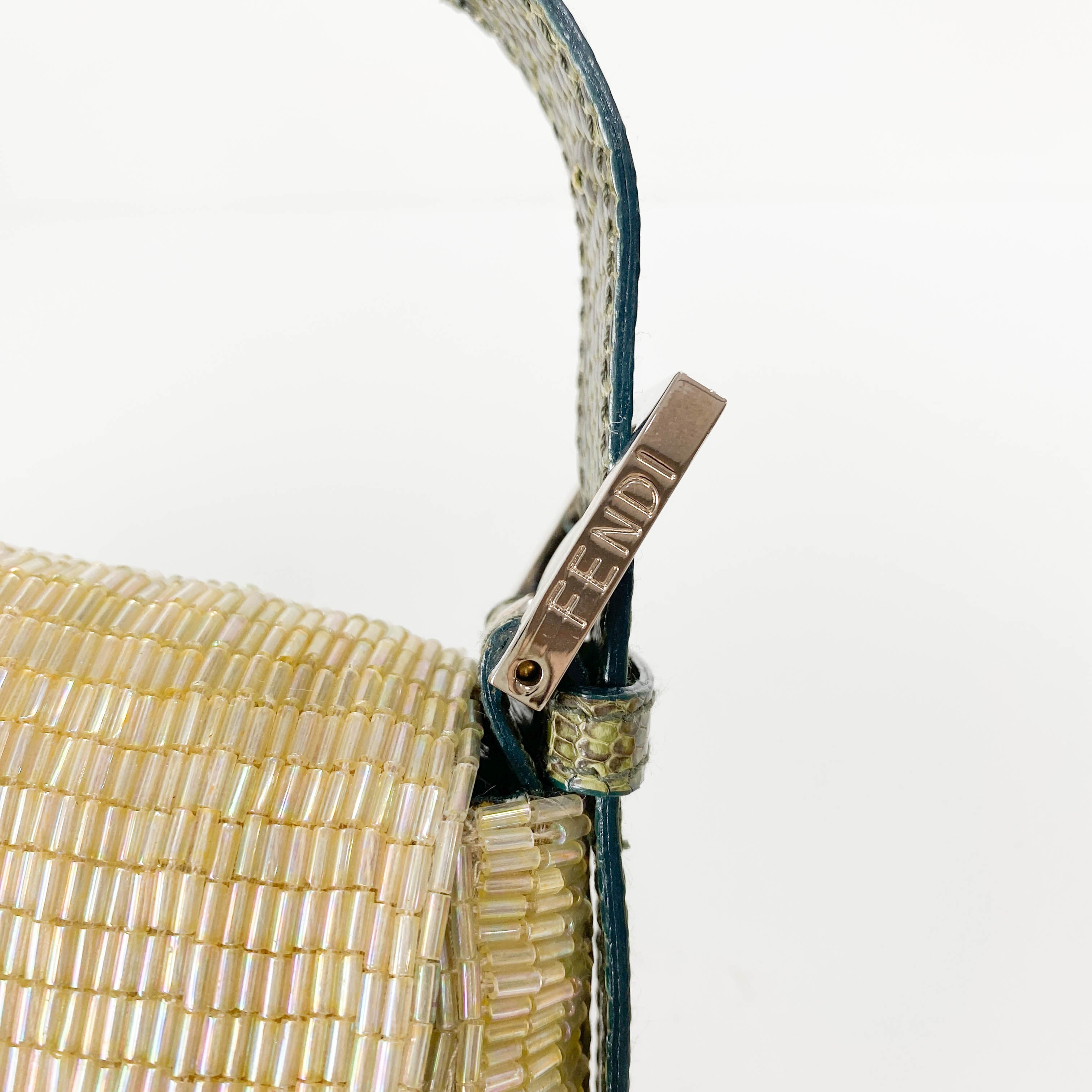 Baguette Gold Beaded Shoulder Bag