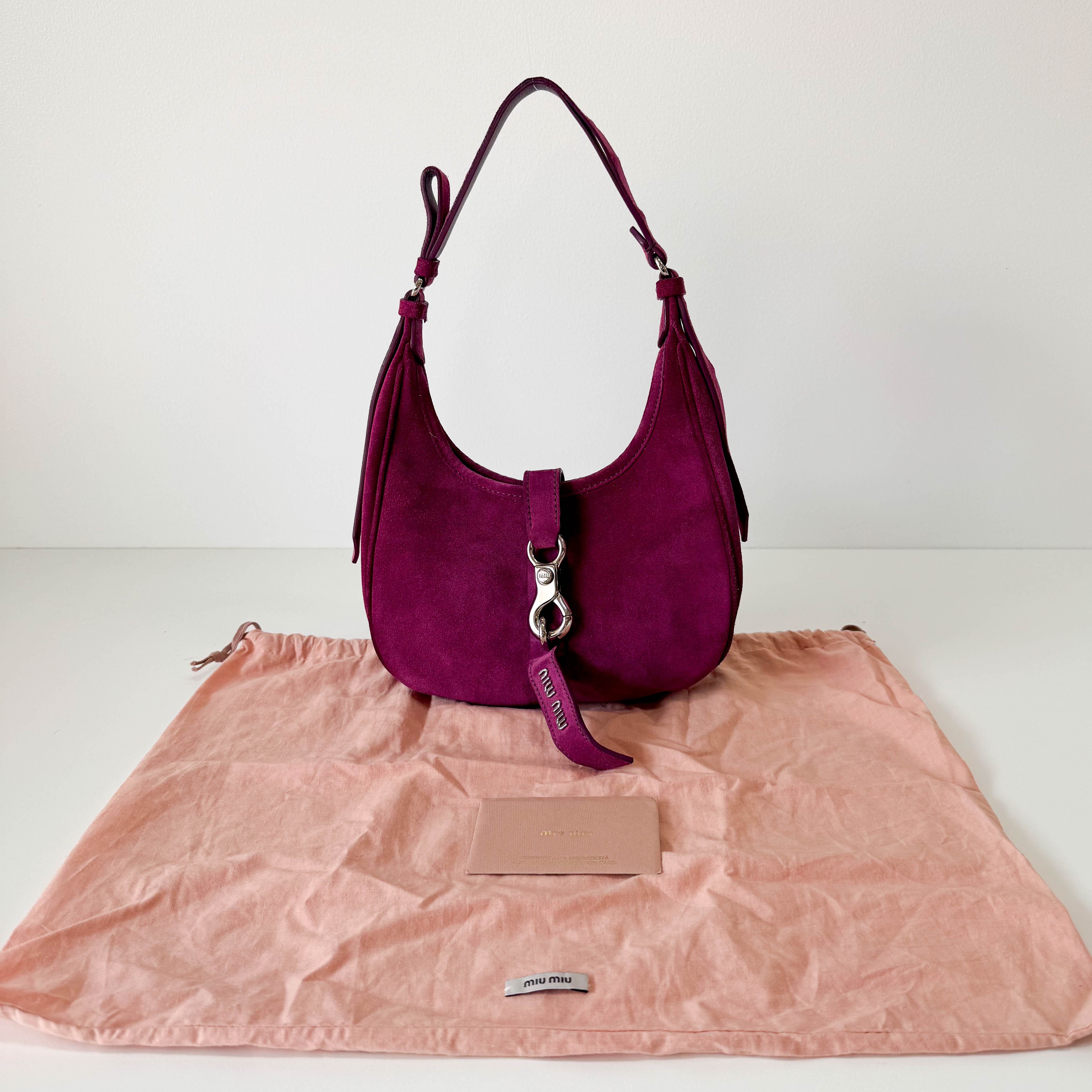 Suede Hobo Purple Shoulder Bag