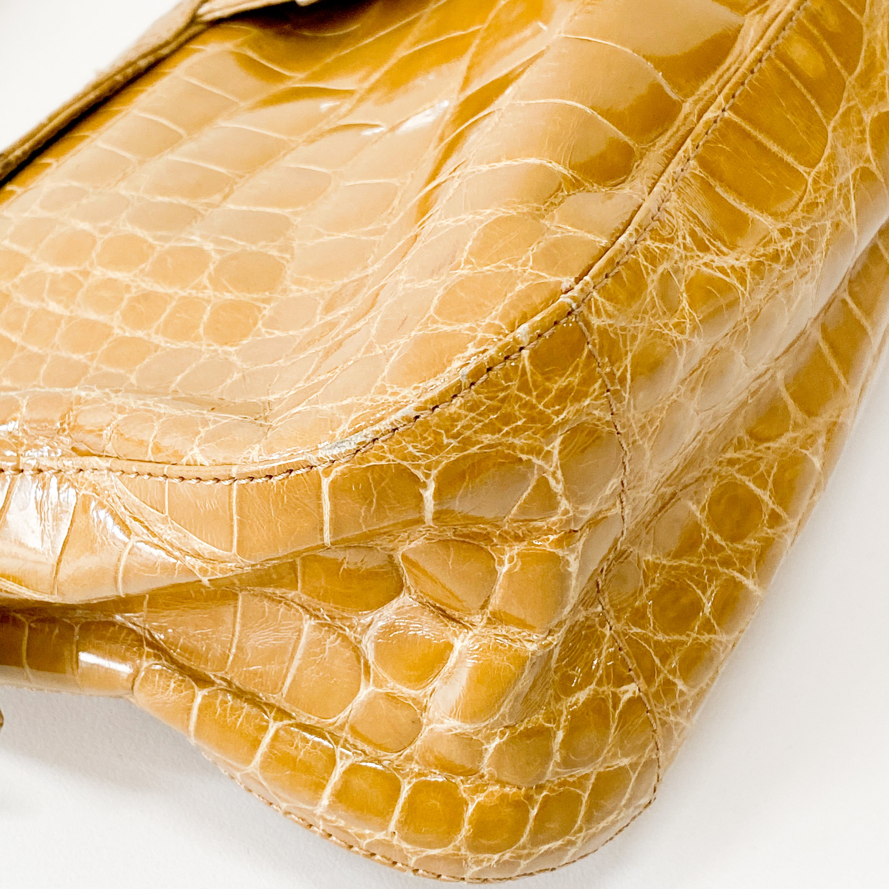 Baguette Yellow Leather Shoulder Bag