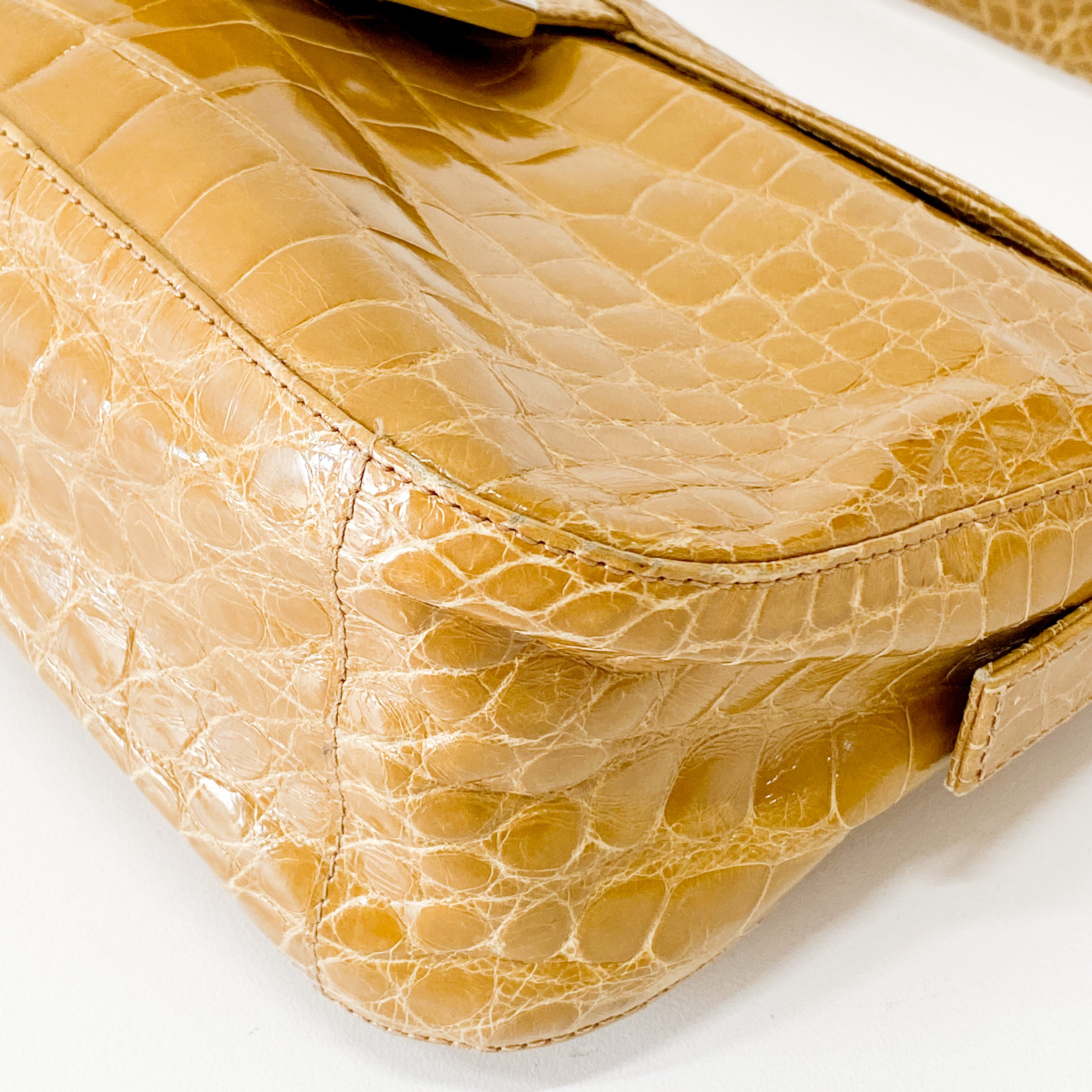 Baguette Yellow Leather Shoulder Bag