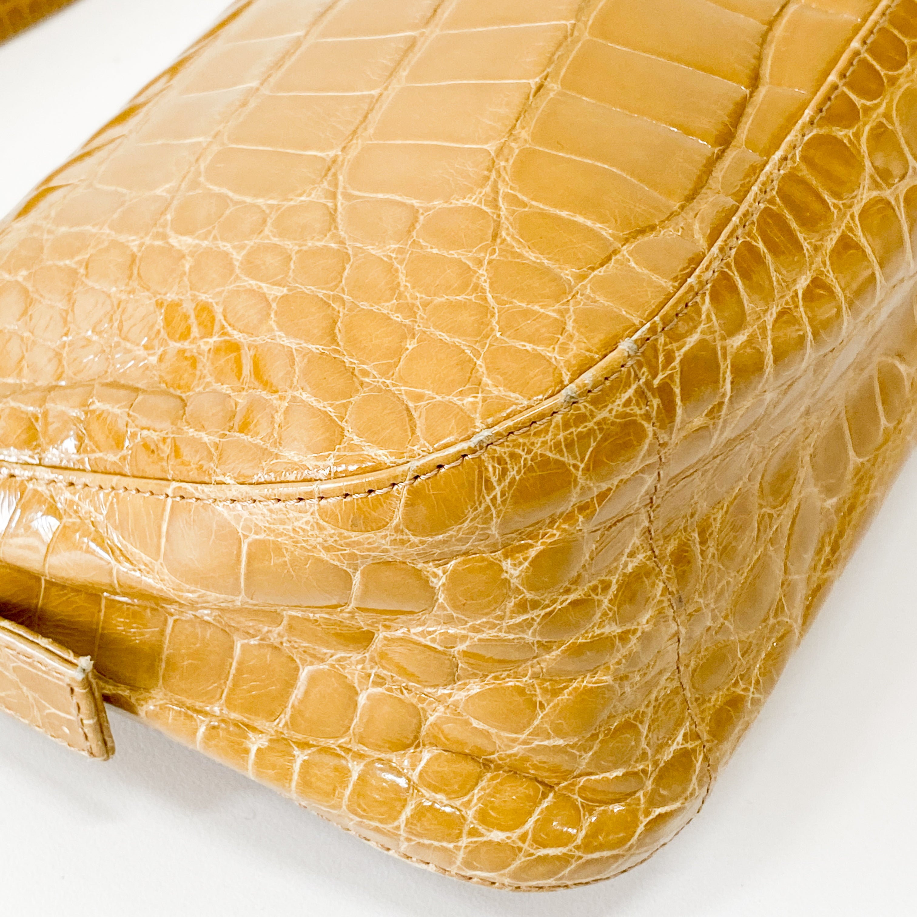 Baguette Yellow Leather Shoulder Bag