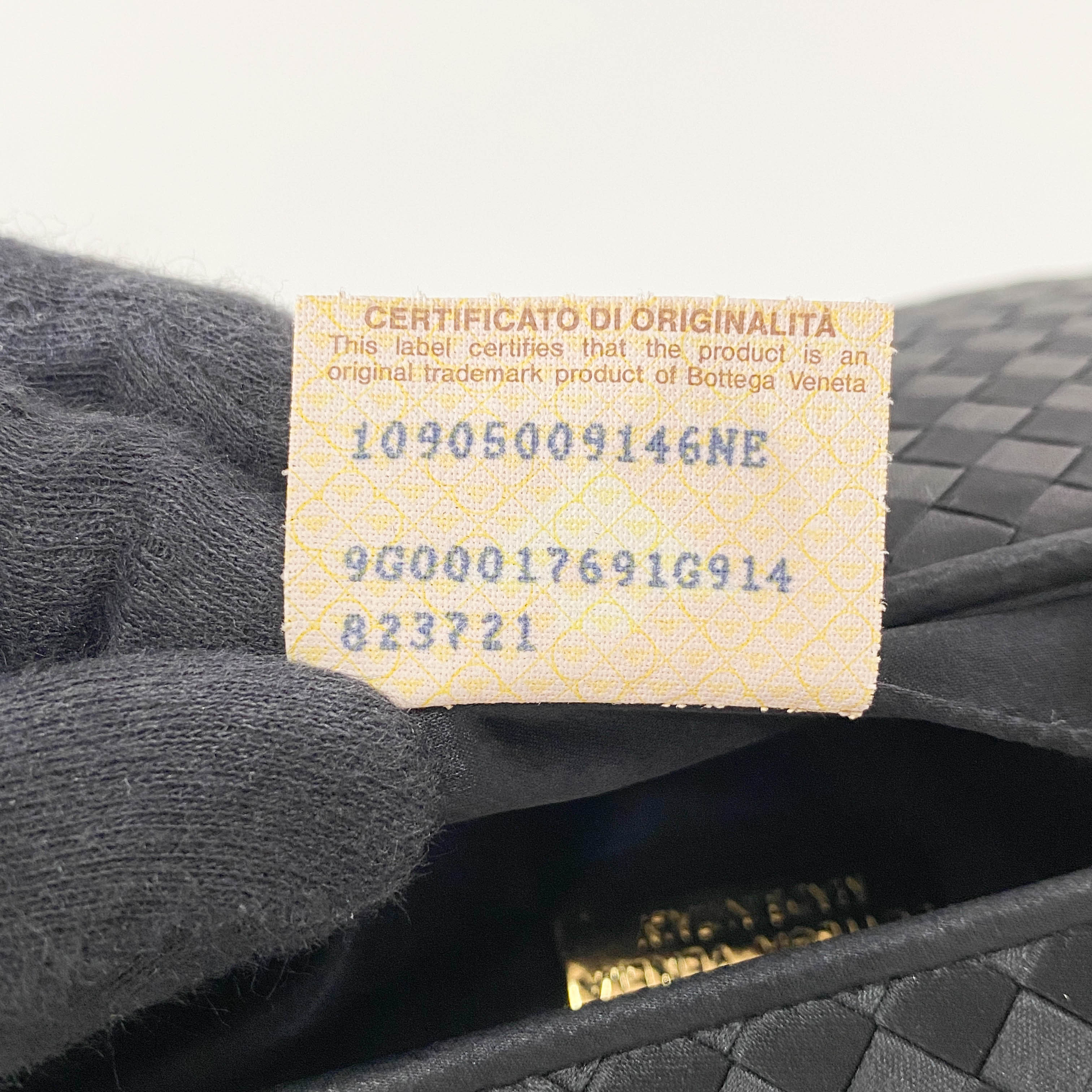 Intrecciato Black Satin Shoulder Bag