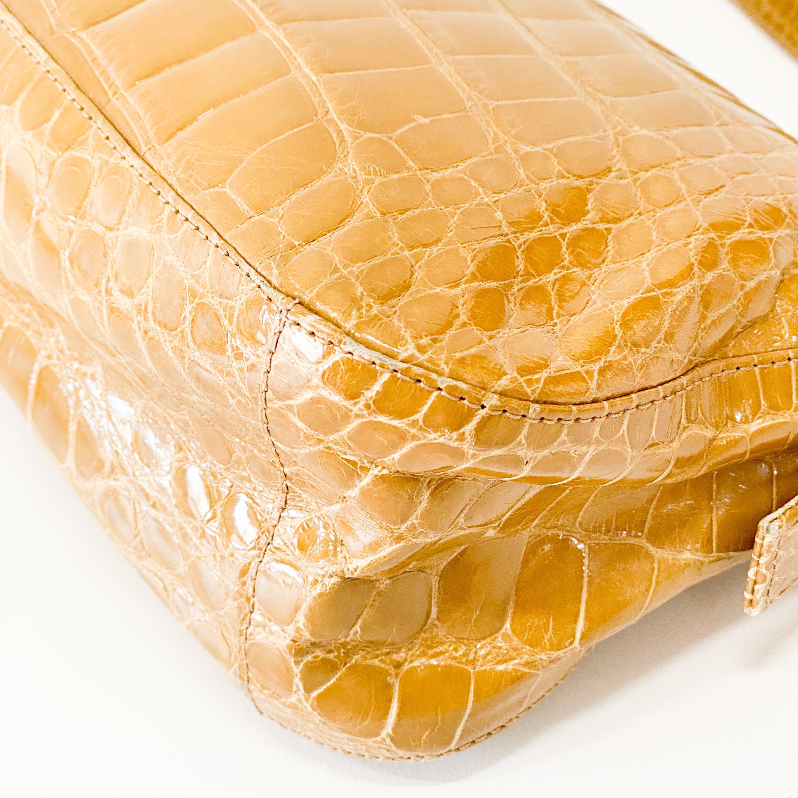 Baguette Yellow Leather Shoulder Bag